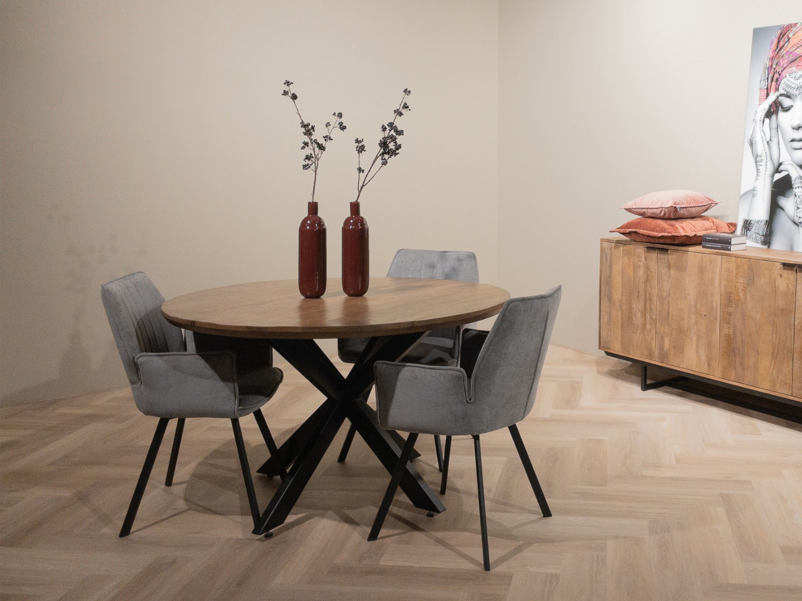 Esstisch Jesper Rund 130cm - Hellbraun-Esstisch Rund-Livingfurn-le canapé
