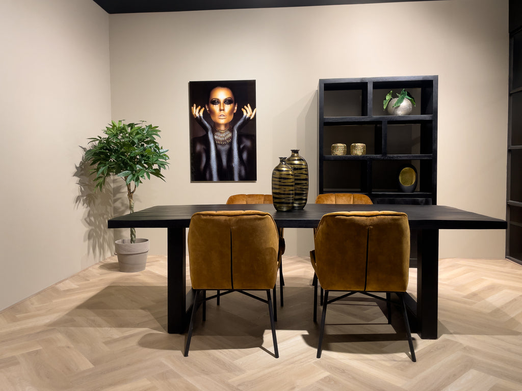 Esstisch Kala aus Mangoholz 180*90cm - Schwarz-Esstisch Rechteckig-Livingfurn-le canapé