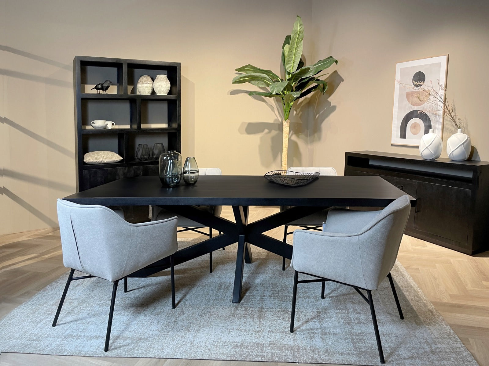 Esstisch Kala aus Mangoholz 220*100cm - Schwarz-Esstisch Rechteckig-Livingfurn-le canapé