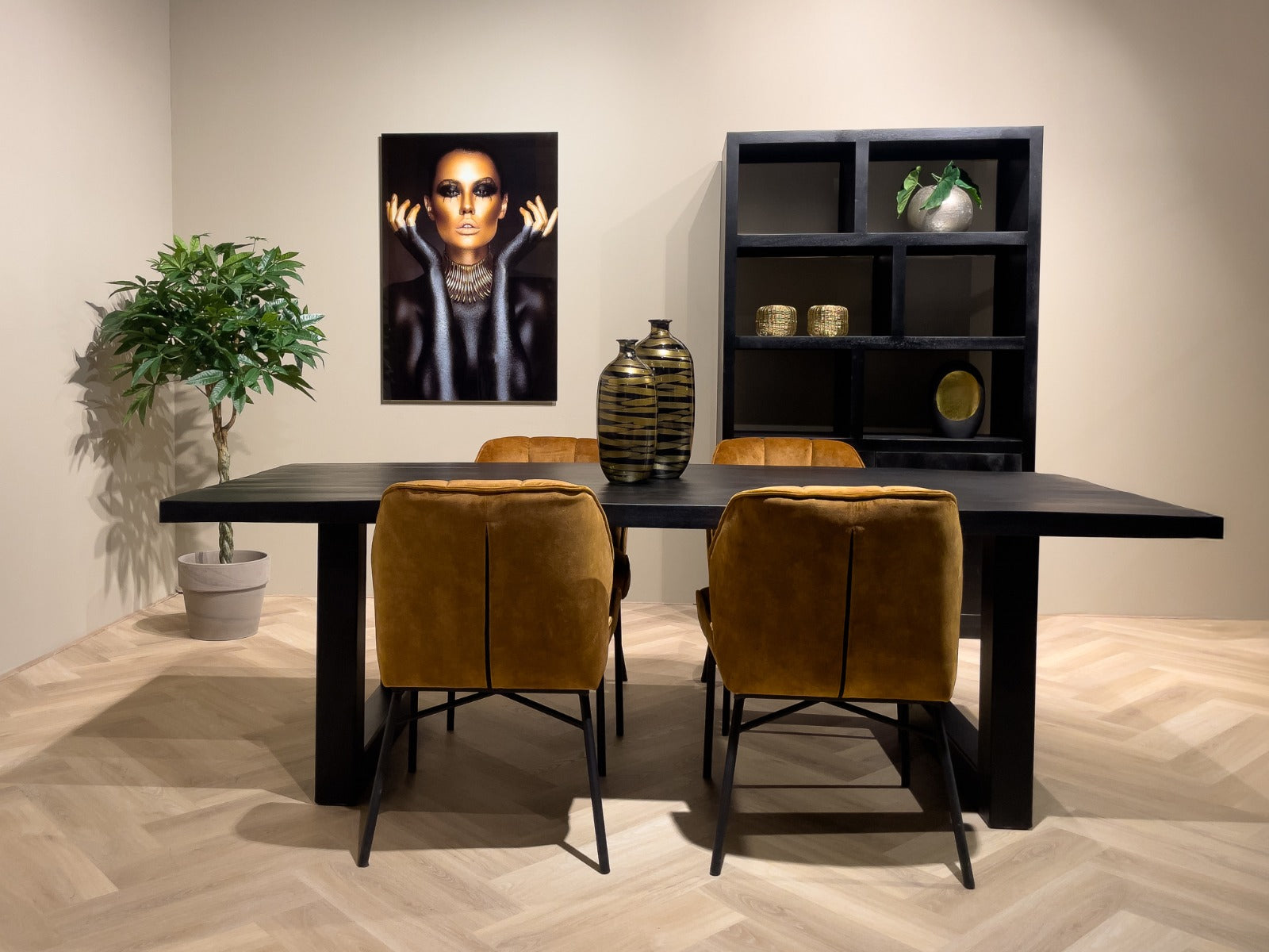 Esstisch Kala aus Mangoholz 240*100cm - Schwarz-Esstisch Rechteckig-Livingfurn-le canapé