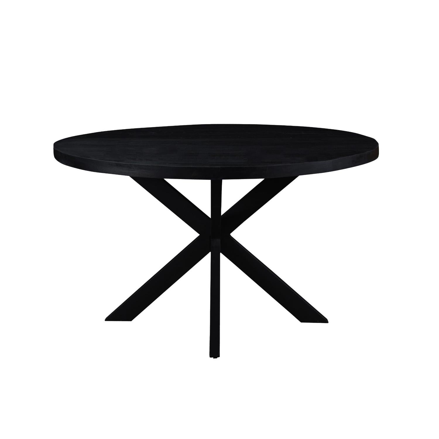 Esstisch Kala aus Mangoholz Ø120cm - Schwarz-Esstisch Rund-Livingfurn-le canapé