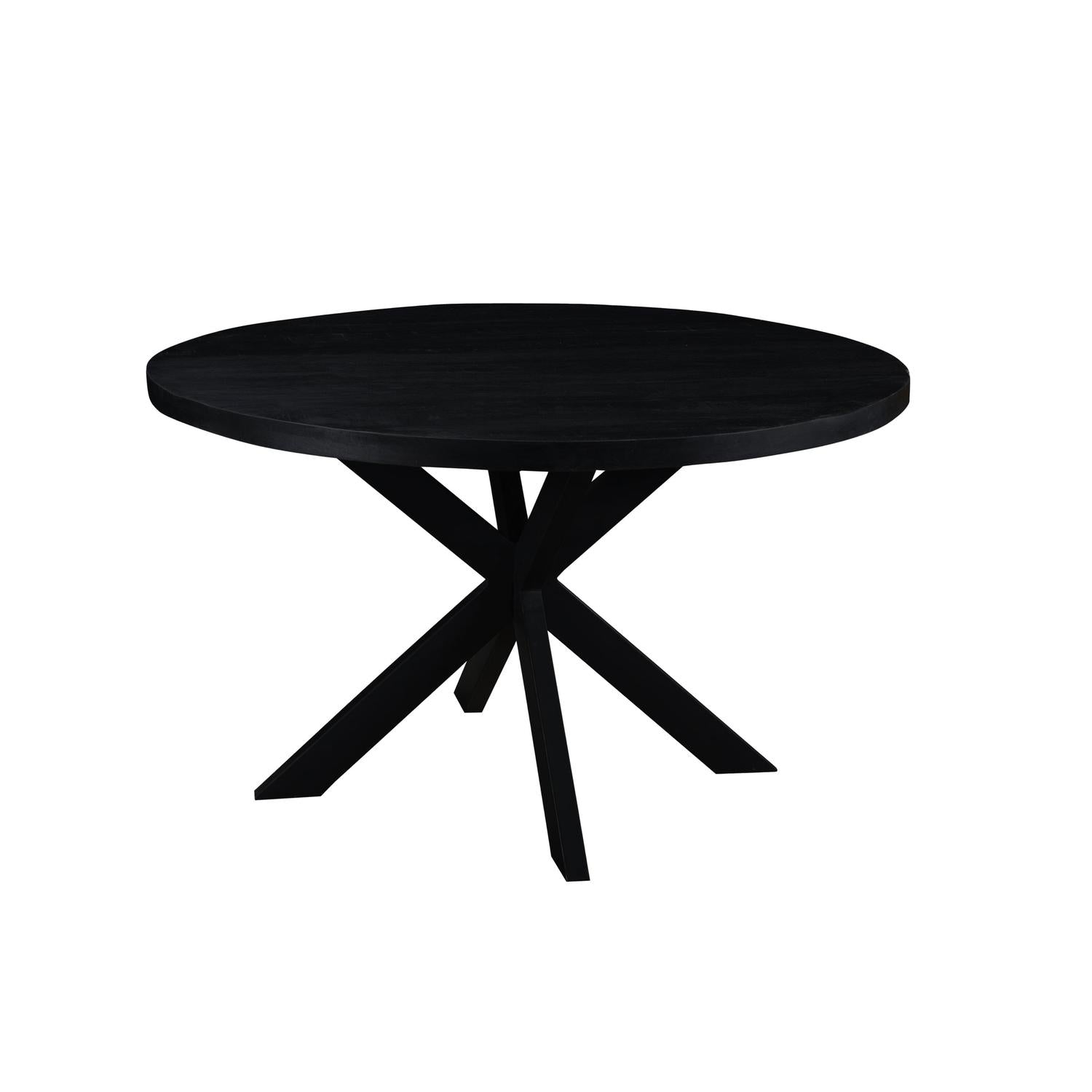 Esstisch Kala aus Mangoholz Ø120cm - Schwarz-Esstisch Rund-Livingfurn-le canapé