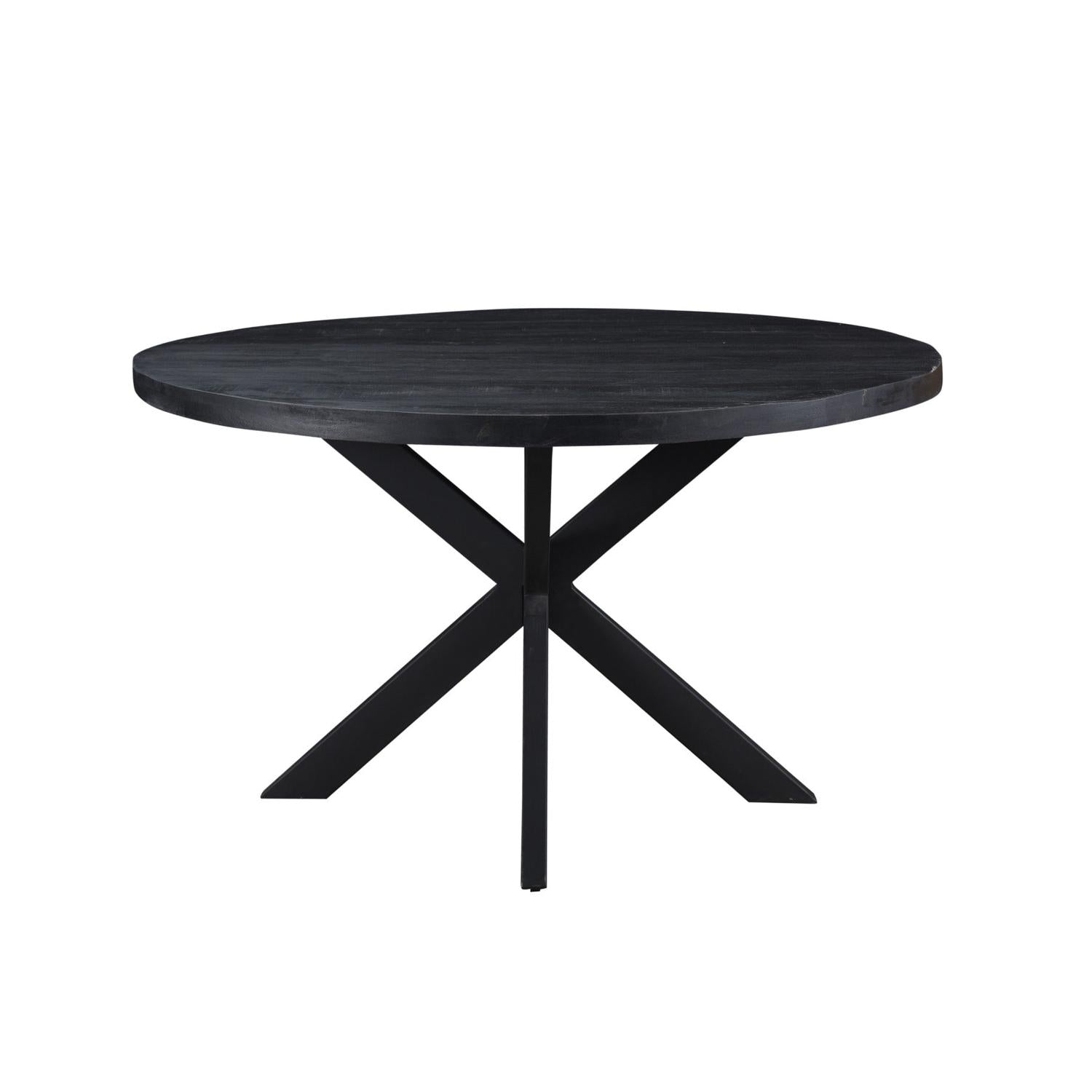 Esstisch Kala aus Mangoholz Ø130cm - Schwarz-Esstisch Rund-Livingfurn-le canapé