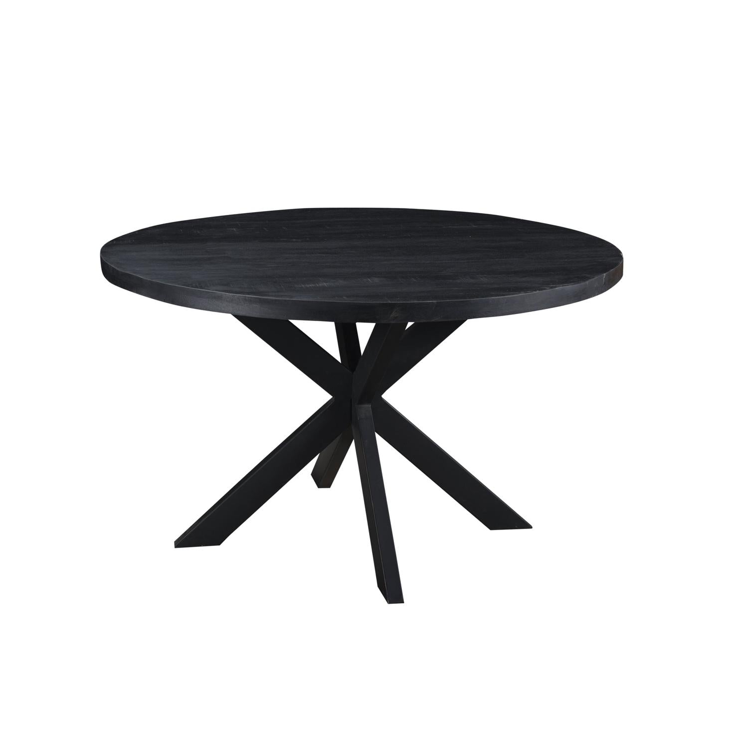 Esstisch Kala aus Mangoholz Ø130cm - Schwarz-Esstisch Rund-Livingfurn-le canapé