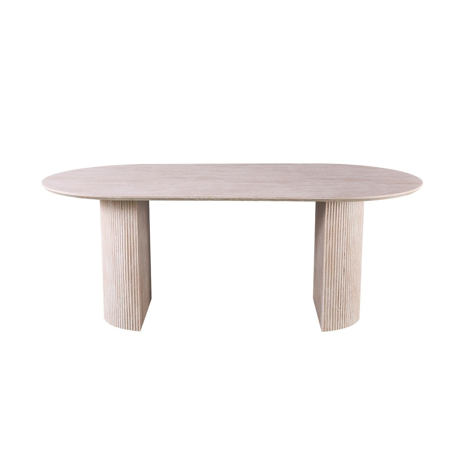 Esstisch Lagos 200cm Oval - Keramik Travertin Optik-Esstisch Oval-Rousseau-le canapé