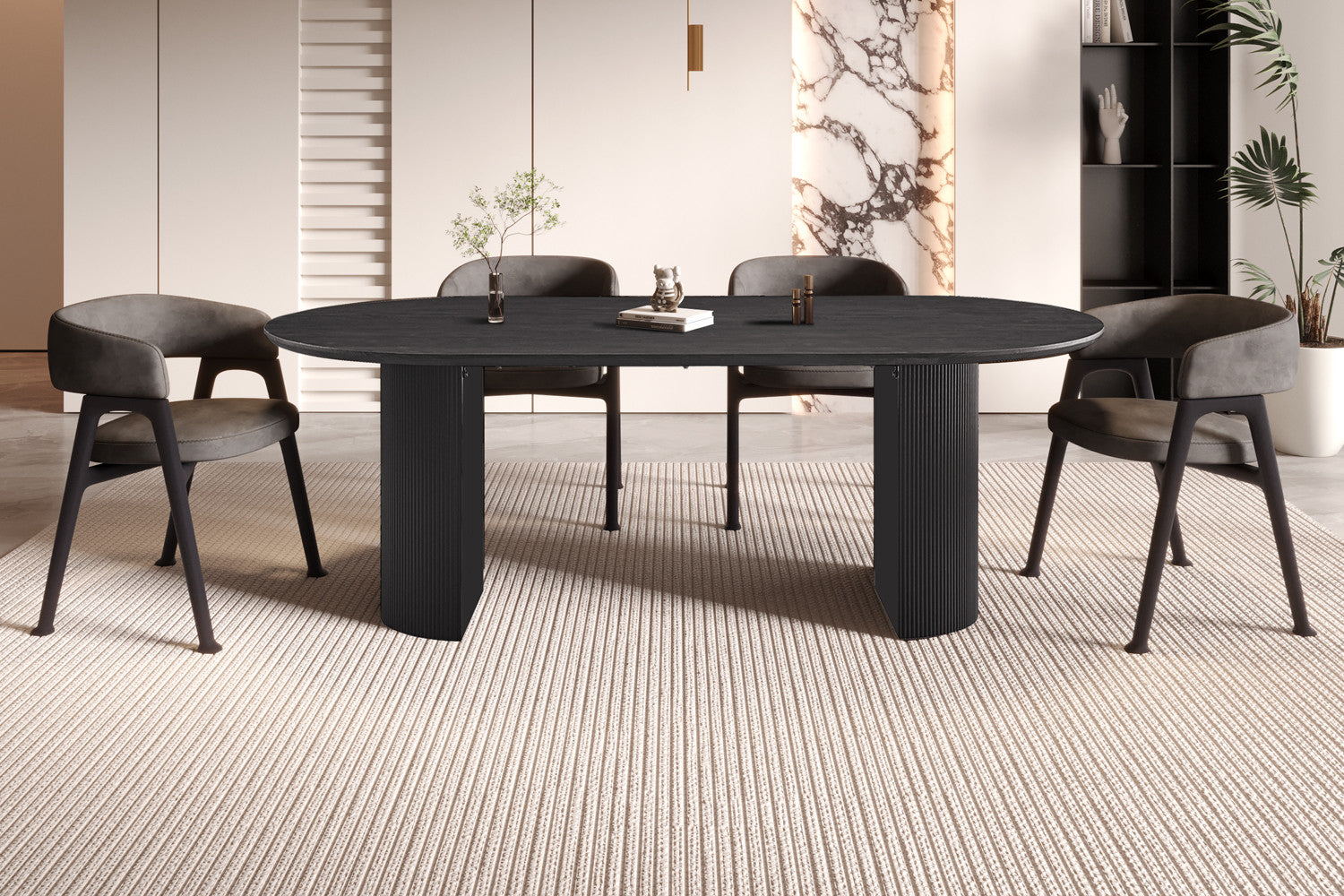 Esstisch Lagos 220cm Oval - Dunkelbraun-Esstisch Oval-Rousseau-le canapé