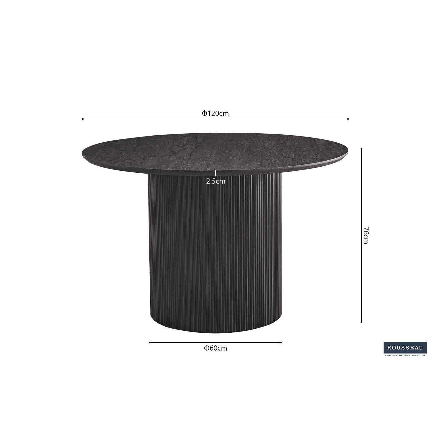 Esstisch Lagos Ø120cm - Dunkelbraun-Esstisch Rund-Rousseau-le canapé