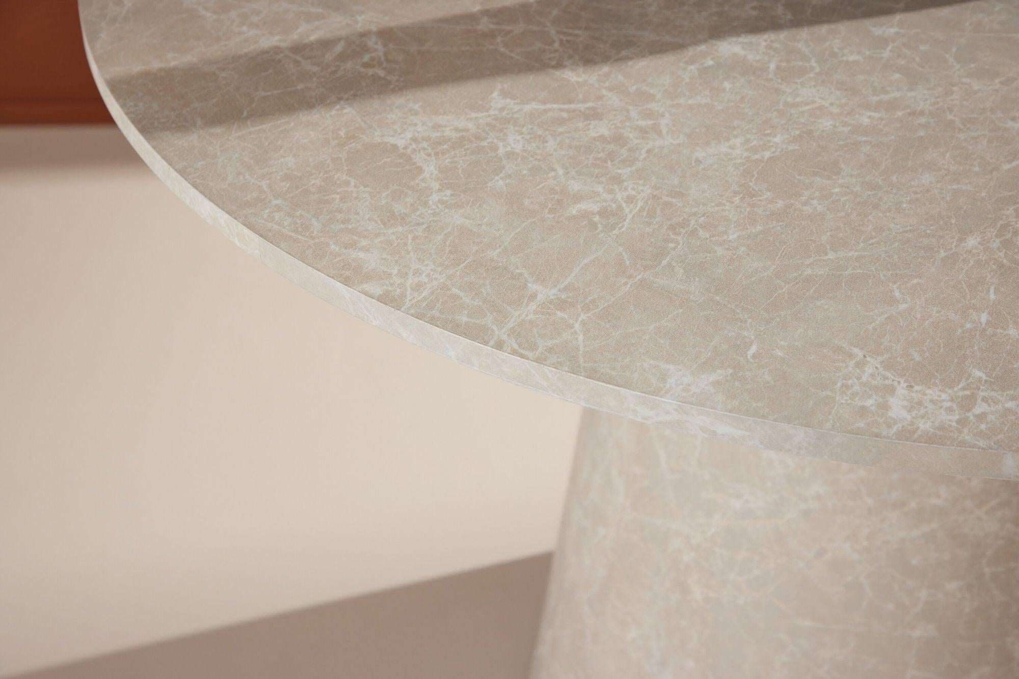 Esstisch Lanzo Ø120cm in Marmoroptik - Beige-Esstische Rund-Venture Home-le canapé