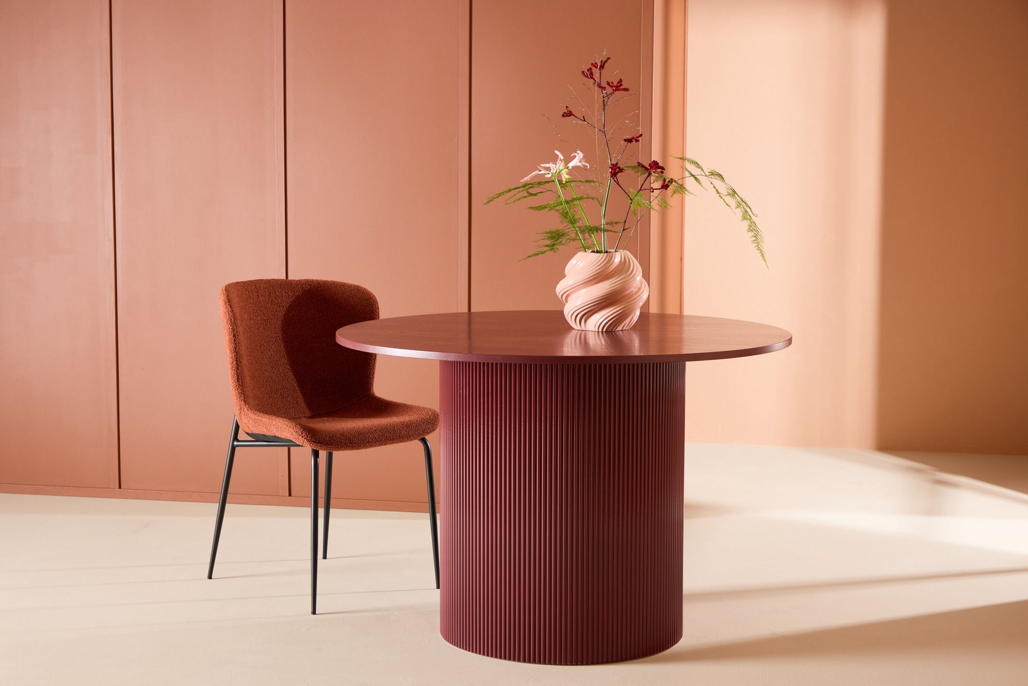 Esstisch Lenox Ø110cm - Burgunderrot-Esstisch Rund-Venture Home-le canapé