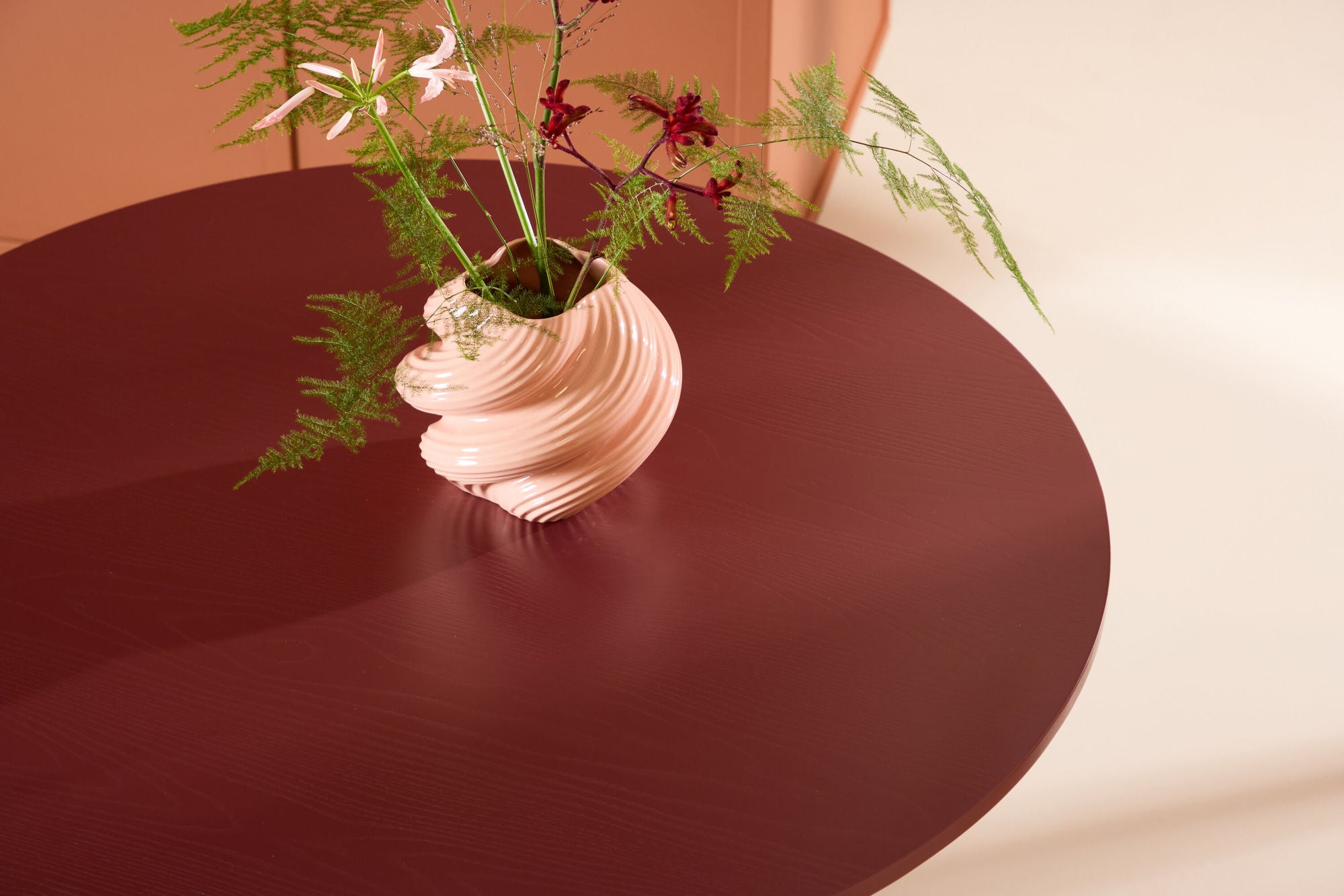 Esstisch Lenox Ø110cm - Burgunderrot-Esstische Rund-Venture Home-le canapé