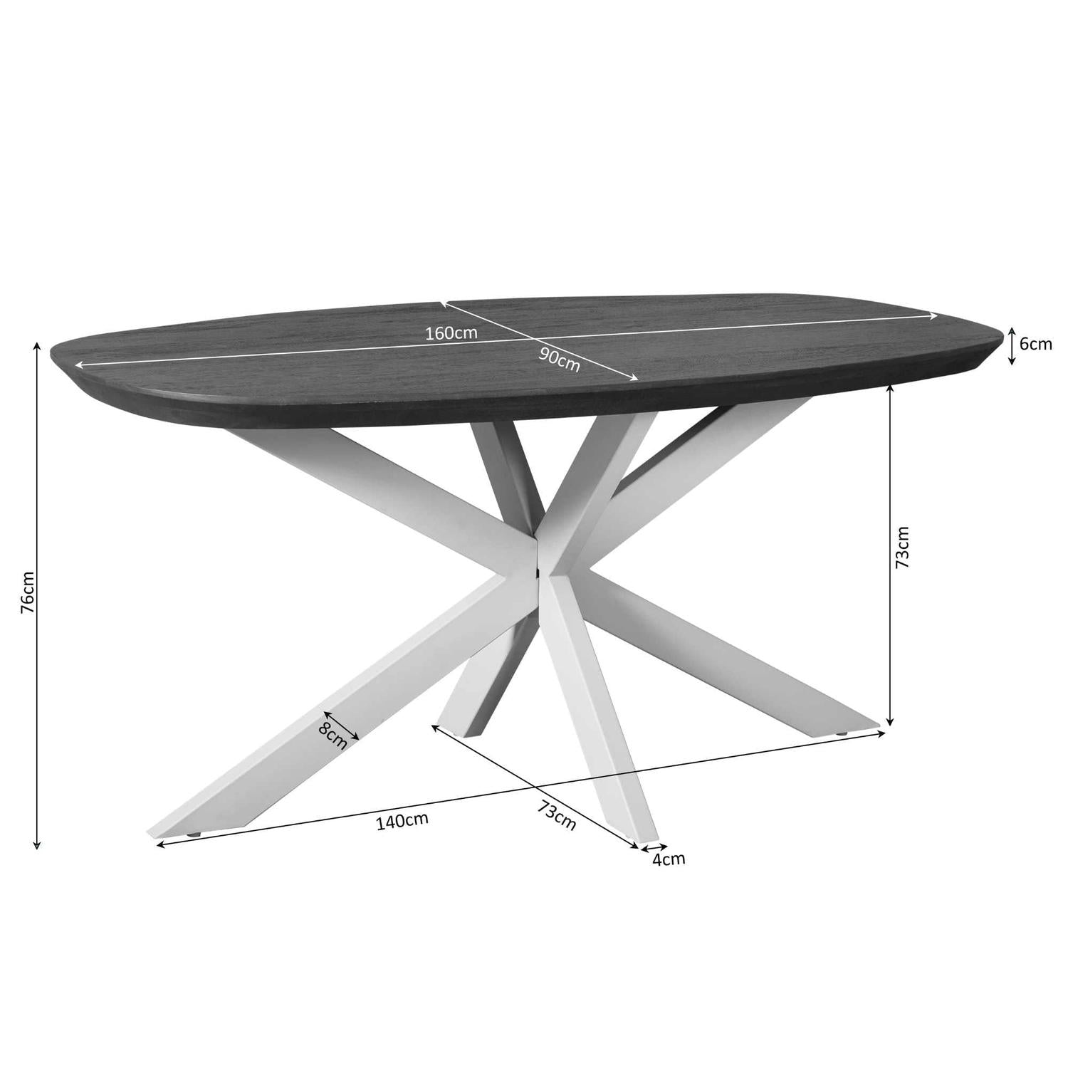 Esstisch Madison aus Mangoholz 160cm - Dunkelbraun-Esstische Oval-Starfurn-le canapé