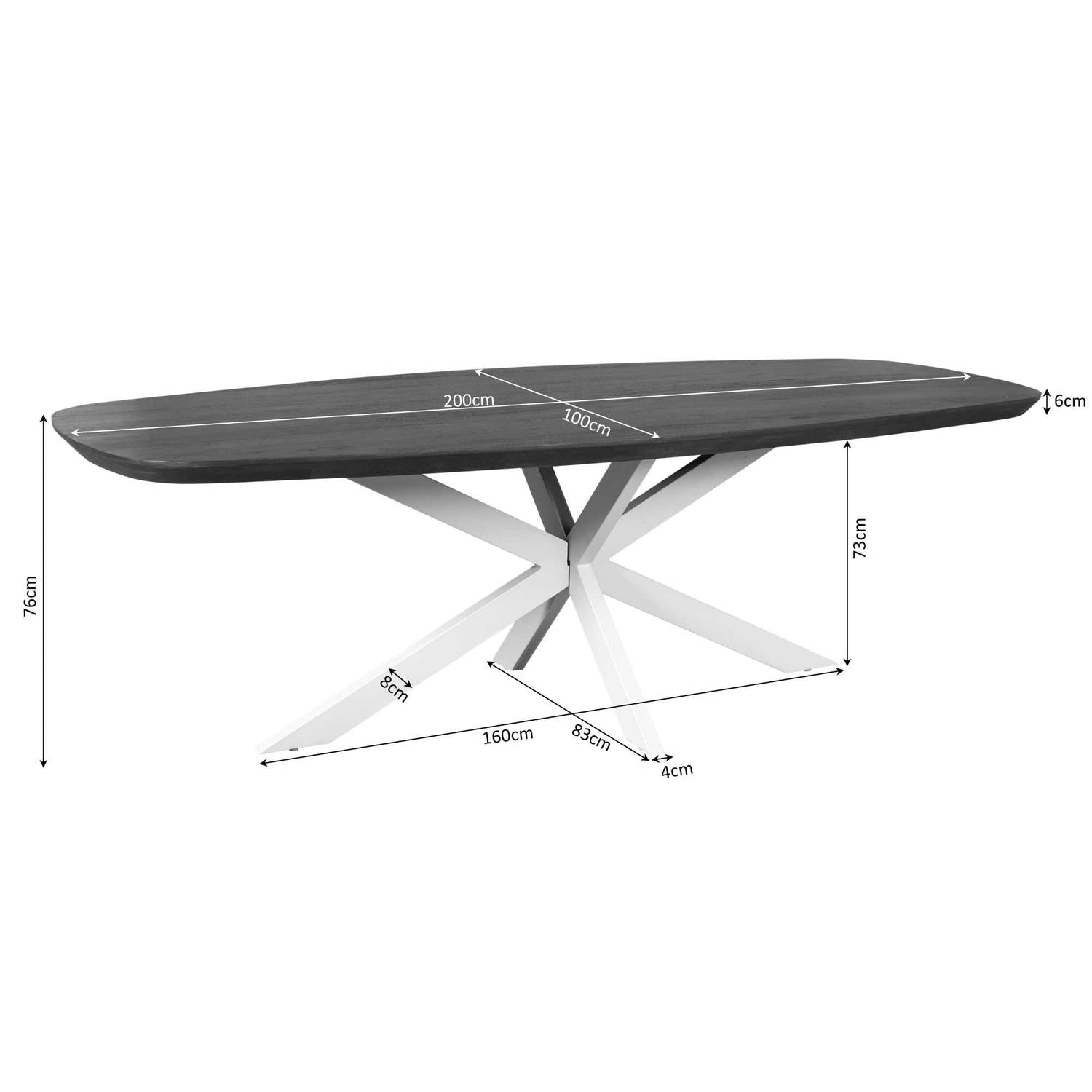 Esstisch Madison aus Mangoholz 200cm - Dunkelbraun-Esstische Oval-Starfurn-le canapé