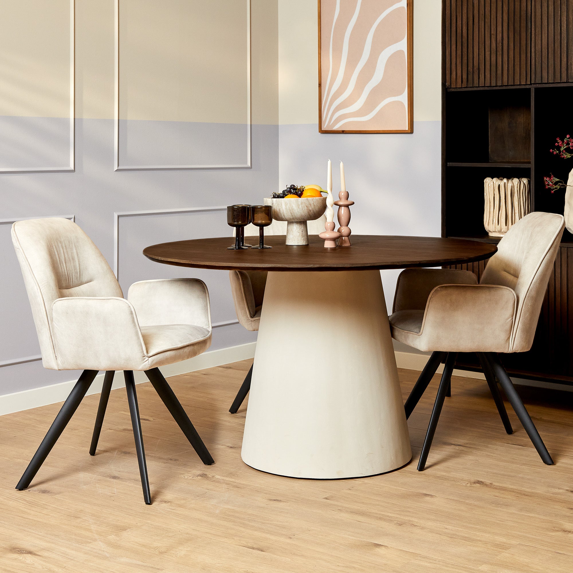 Esstisch Madison aus Mangoholz Ø130cm - Dunkelbraun-Esstische Rund-Starfurn-le canapé