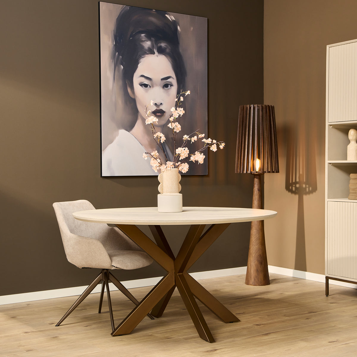 Esstisch Madison aus Mangoholz Ø130cm - Sandbraun-Esstische Rund-Starfurn-le canapé
