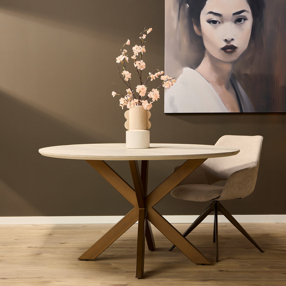 Esstisch Madison aus Mangoholz Ø150cm - Sandbraun-Esstische Rund-Starfurn-le canapé