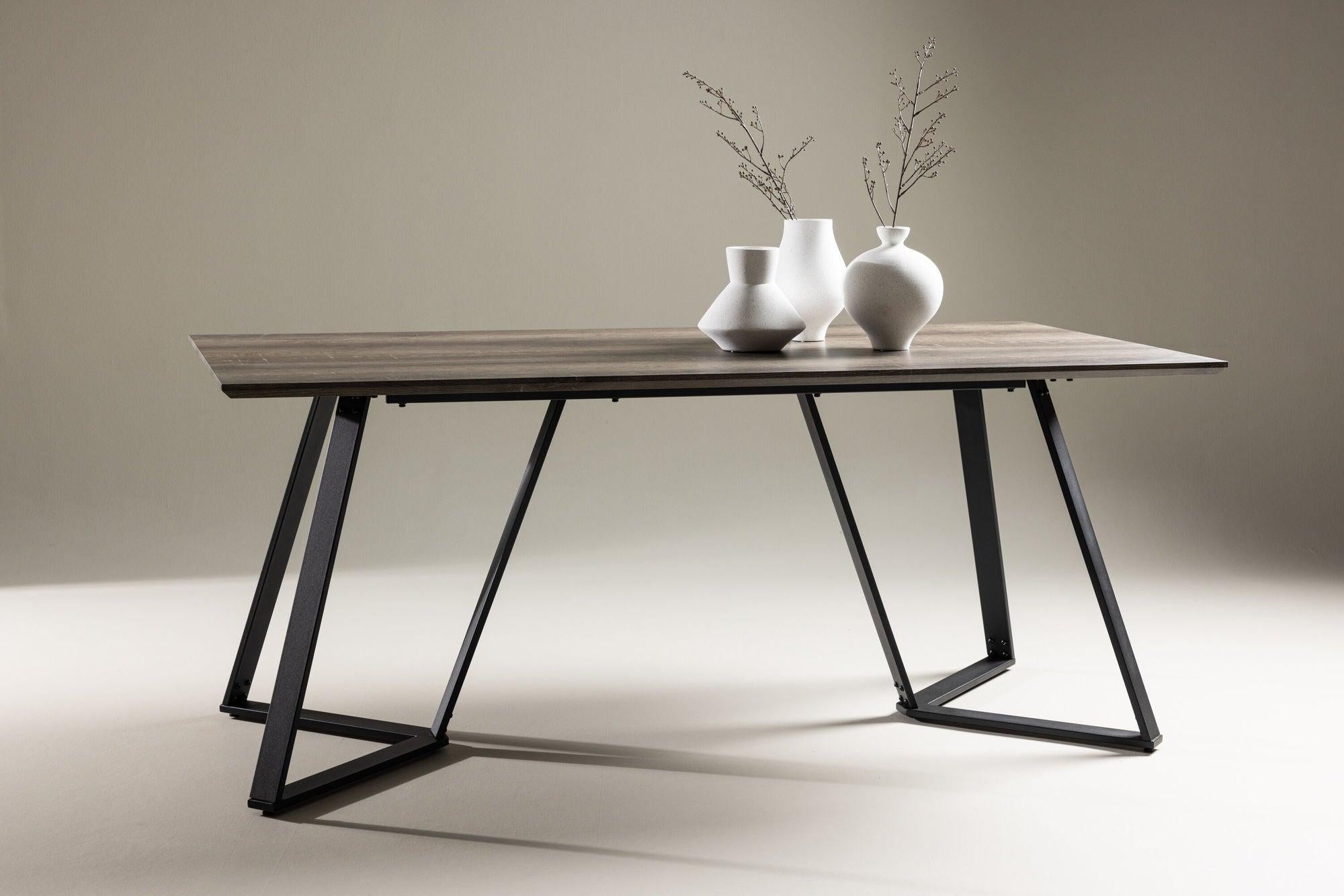 Esstisch Marina 180*90cm - Mokka/Schwarz-Esstische Rechteckig-Venture Home-le canapé