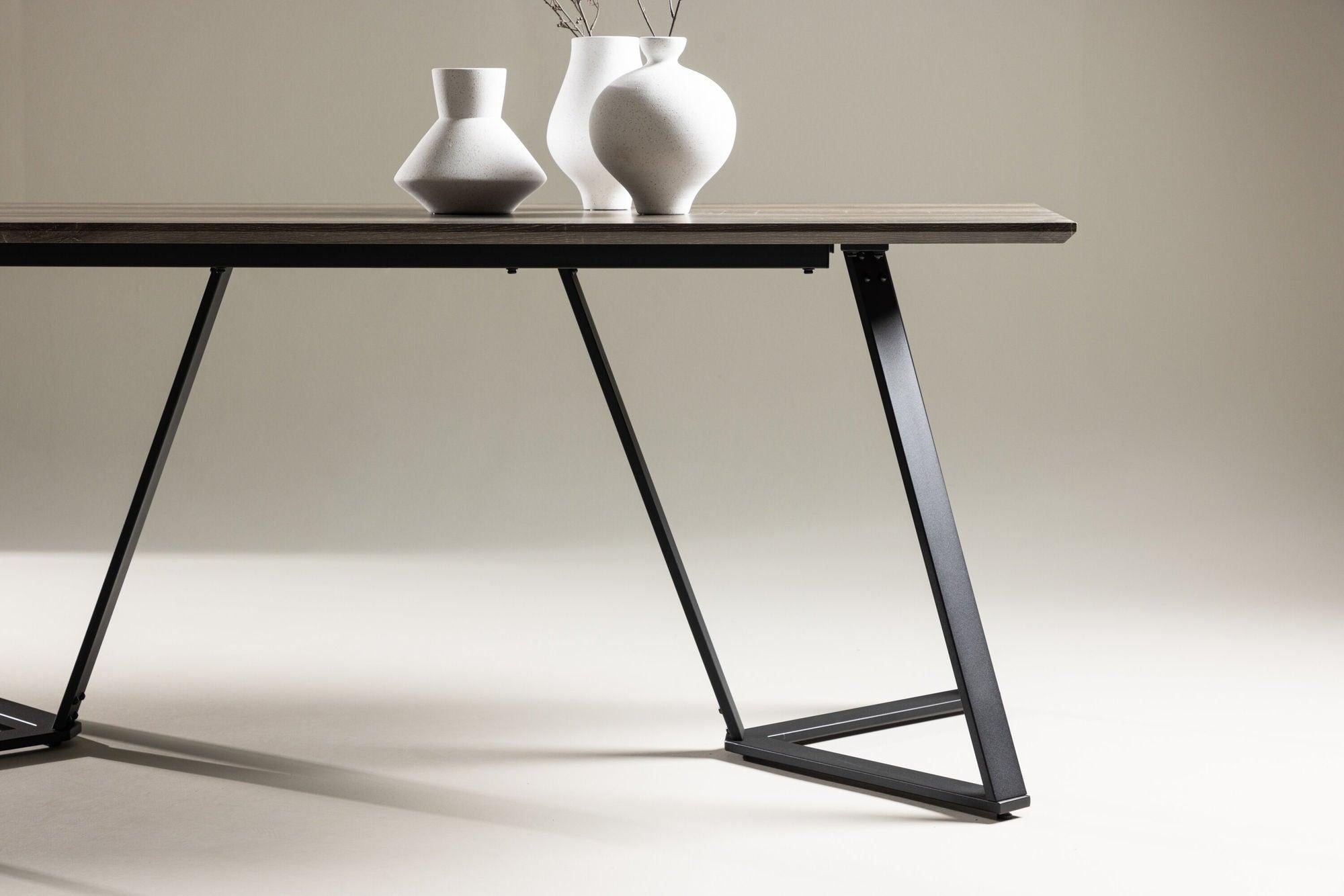 Esstisch Marina 180*90cm - Mokka/Schwarz-Esstische Rechteckig-Venture Home-le canapé
