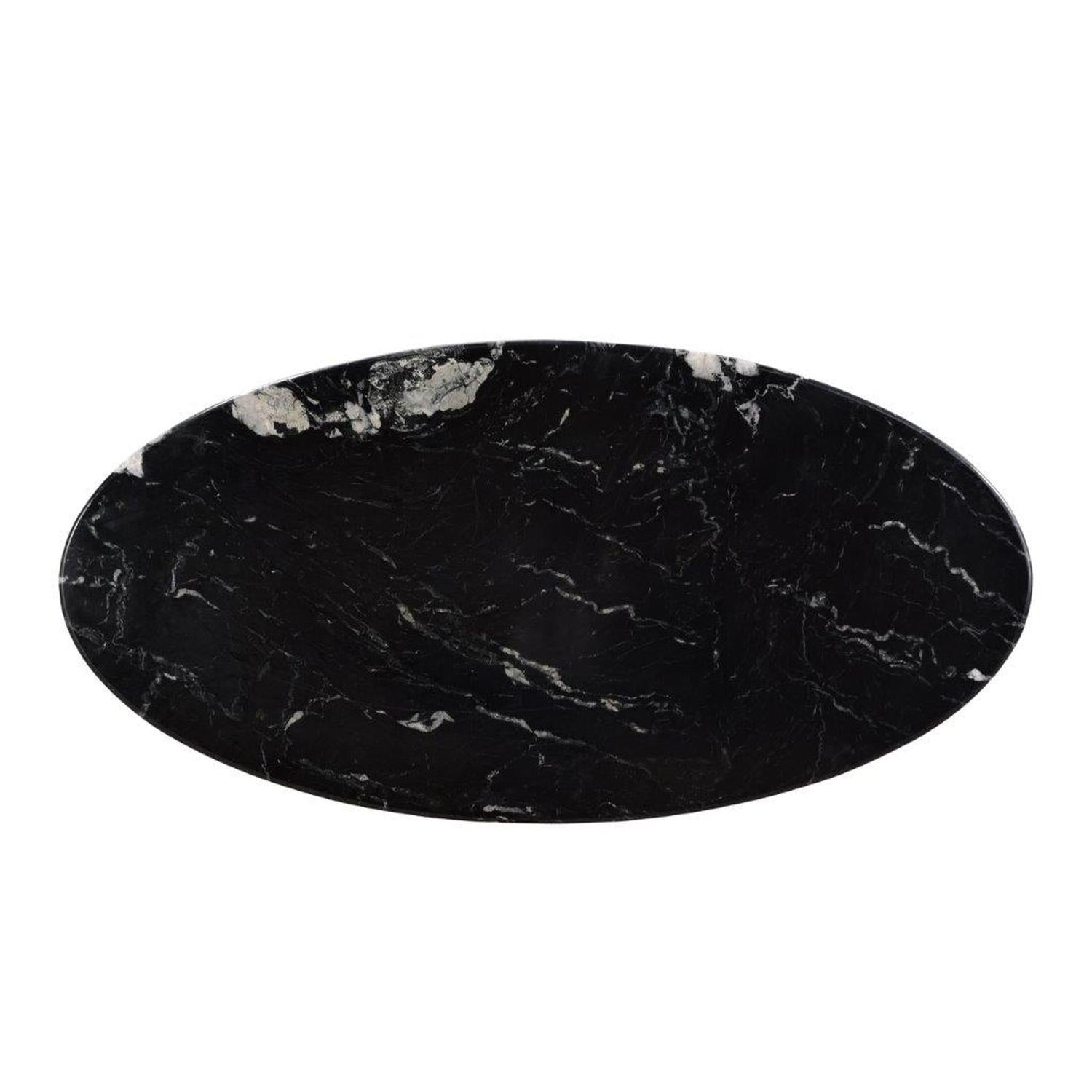 Esstisch Marmor Oval 180cm - Schwarz-Esstische Oval-Livingfurn-le canapé