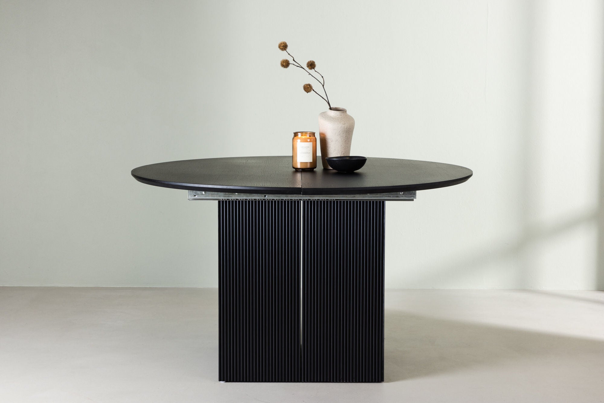 Esstisch Matilda ausziehbar Ø130-180cm - Schwarz-Esstisch ausziehbar-Venture Home-le canapé