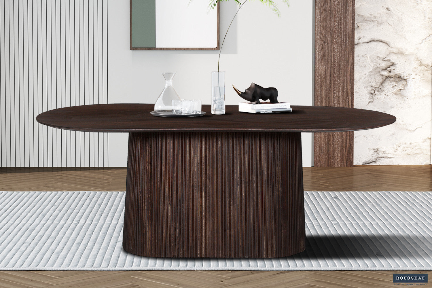 Esstisch Miguel Oval 200cm - Dunkelbraun-Esstisch Oval-Rousseau-le canapé