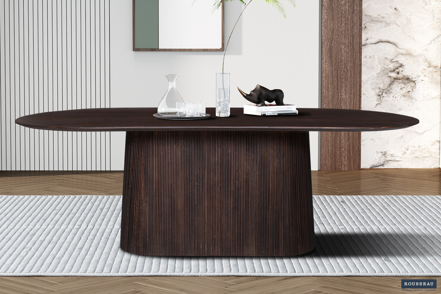 Esstisch Miguel Oval 230cm - Dunkelbraun-Esstisch Oval-Rousseau-le canapé