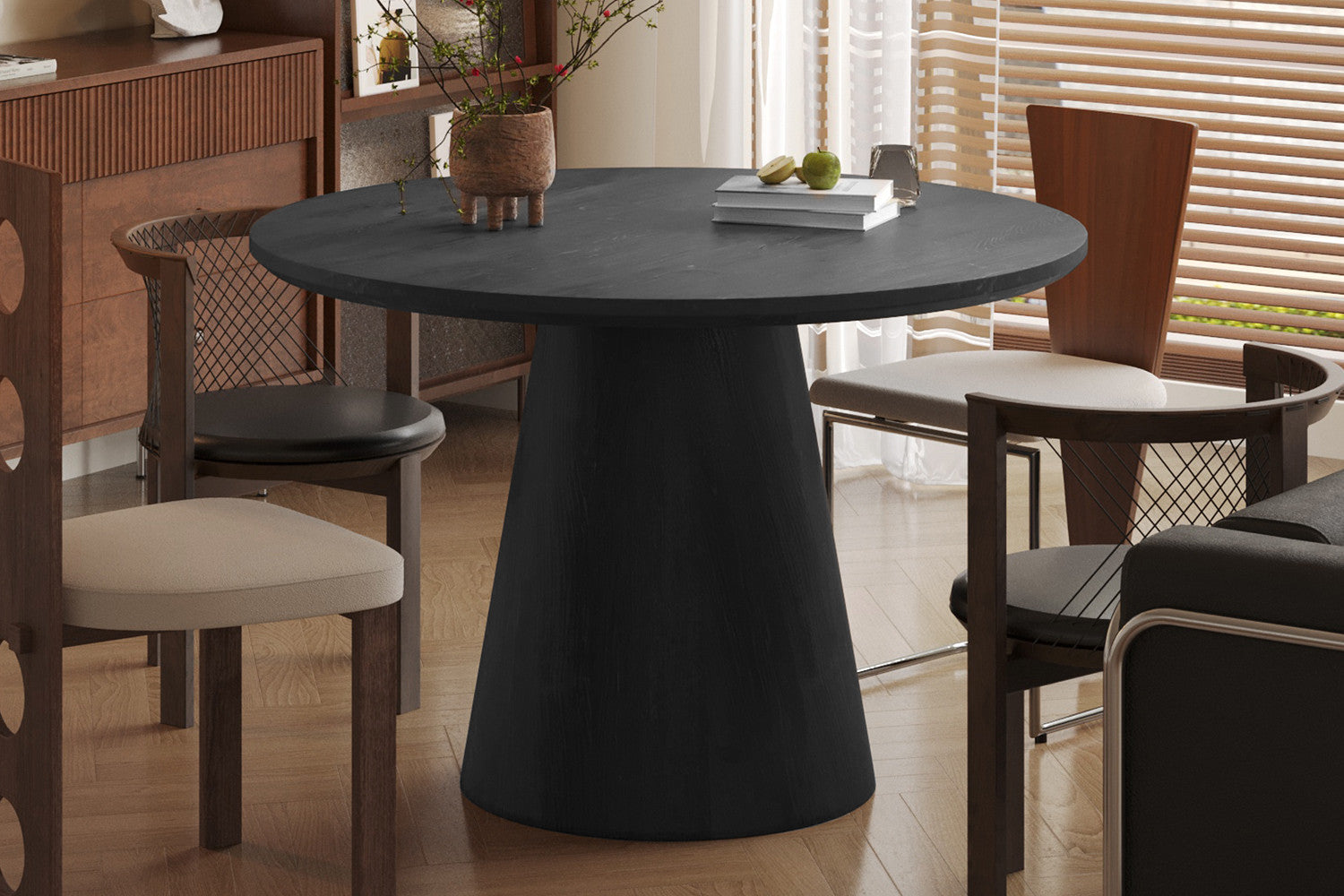Esstisch Miklos Ø120cm - Dunkelbraun-Esstisch Rund-Rousseau-le canapé