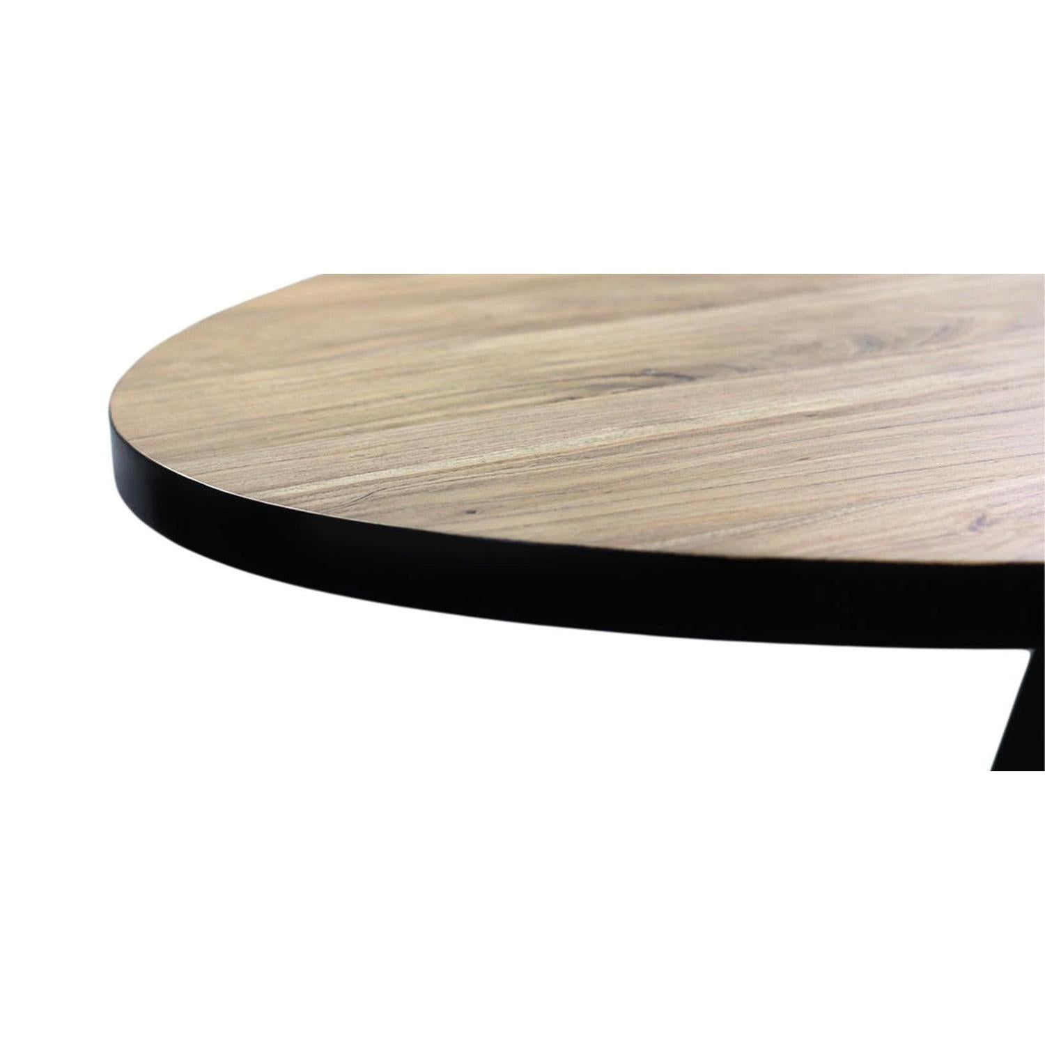 HSM Collection-Ovale Eettafel Milano-180x100x76-Naturel/Zwart-Acacia/Metaal-HSM Collection-le canapé