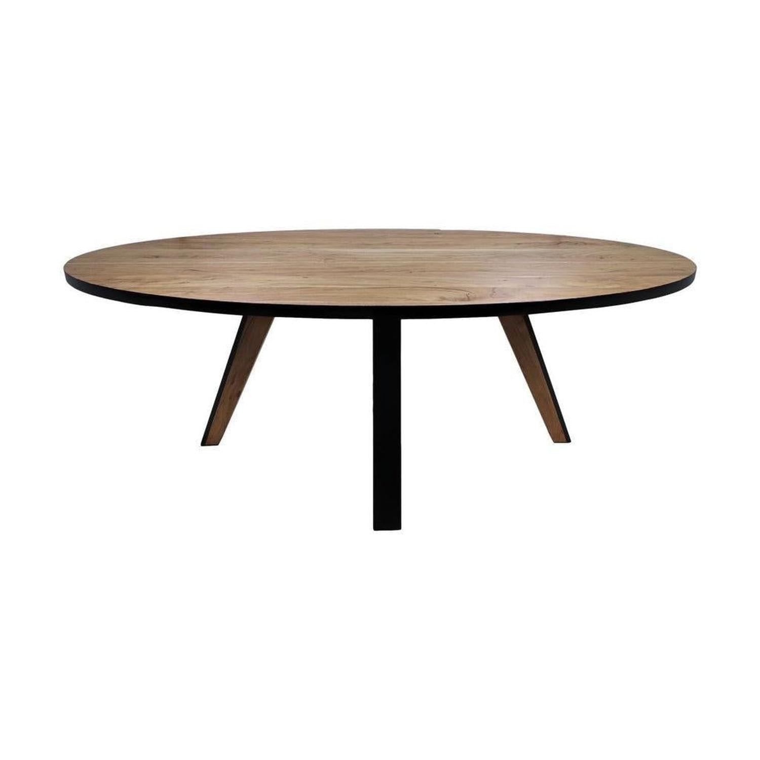 HSM Collection-Ovale Eettafel Milano-220x110x76-Naturel/Zwart-Acacia/Metaal-HSM Collection-le canapé