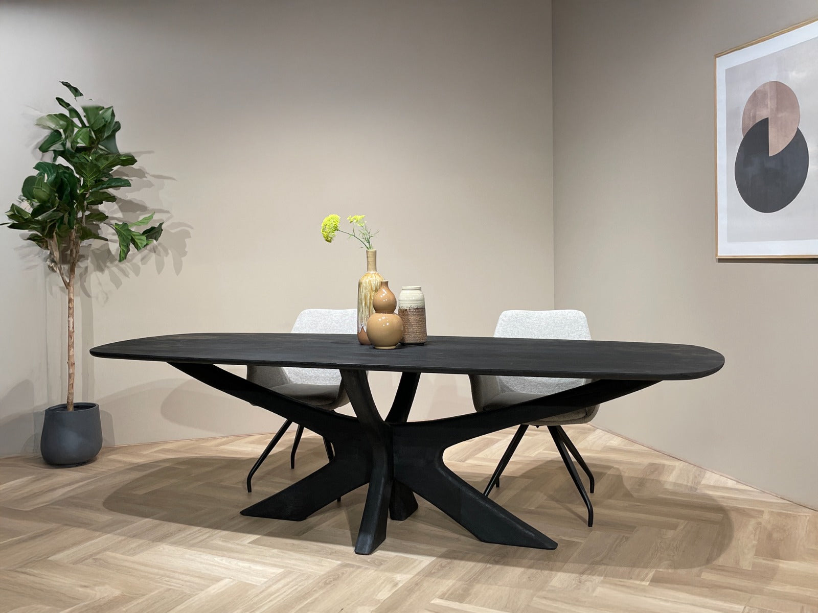 Esstisch Montreaux 250*105cm aus Mangoholz - Schwarz-Esstisch Rechteckig-Livingfurn-le canapé