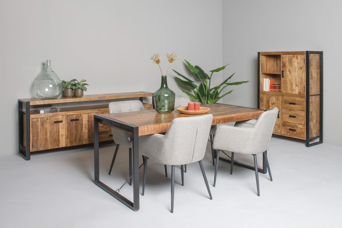 Esstisch Nairobi 200cm aus Massivholz - Braun-Esstische Rechteckig-Livingfurn-le canapé