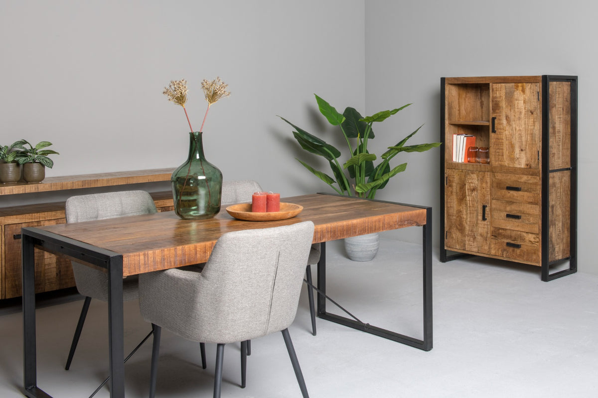 Esstisch Nairobi 200cm aus Massivholz - Braun-Esstische Rechteckig-Livingfurn-le canapé
