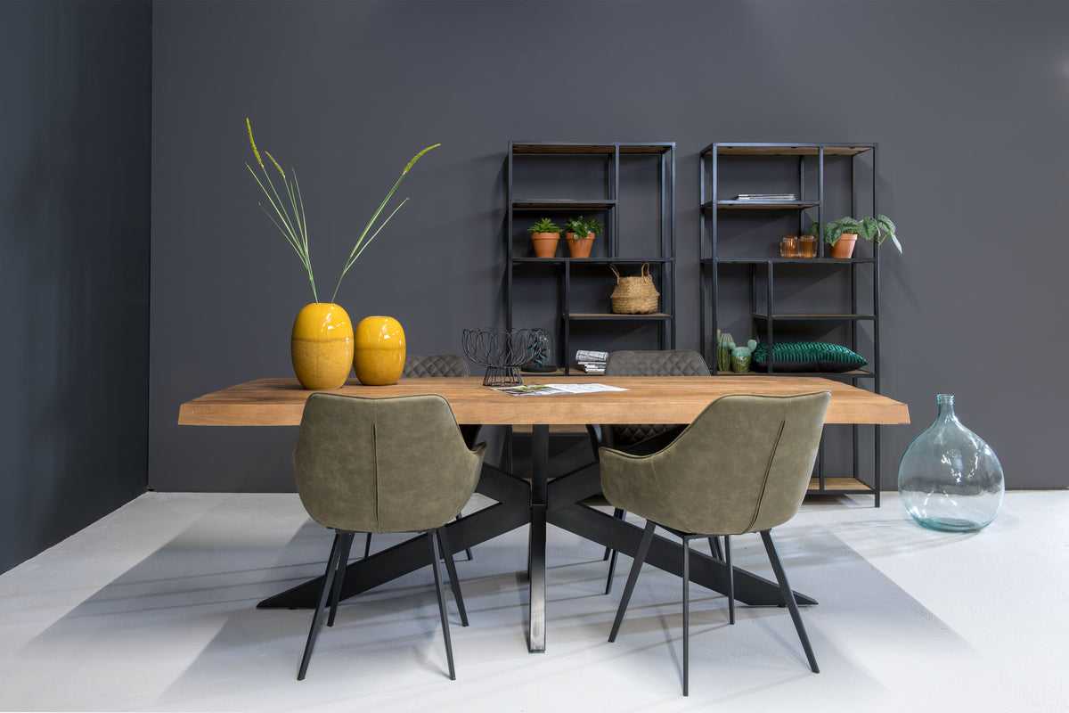 Esstisch Nairobi Tree Top Spider mit Baumkante 220cm aus Mangoholz - Braun-Esstische Rechteckig-Livingfurn-le canapé