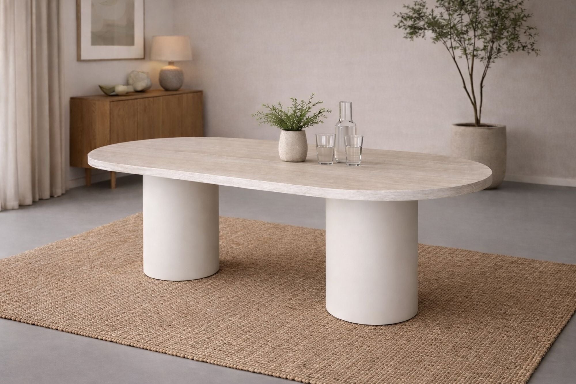 Esstisch Narvik Oval 200*100cm - Beige-Esstisch Oval-Venture Home-le canapé
