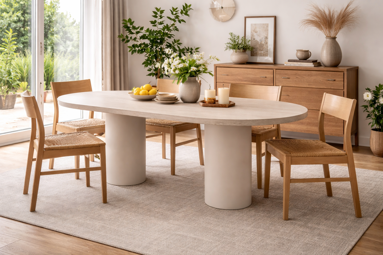 Esstisch Narvik Oval 200*100cm - Beige-Esstisch Oval-Venture Home-le canapé