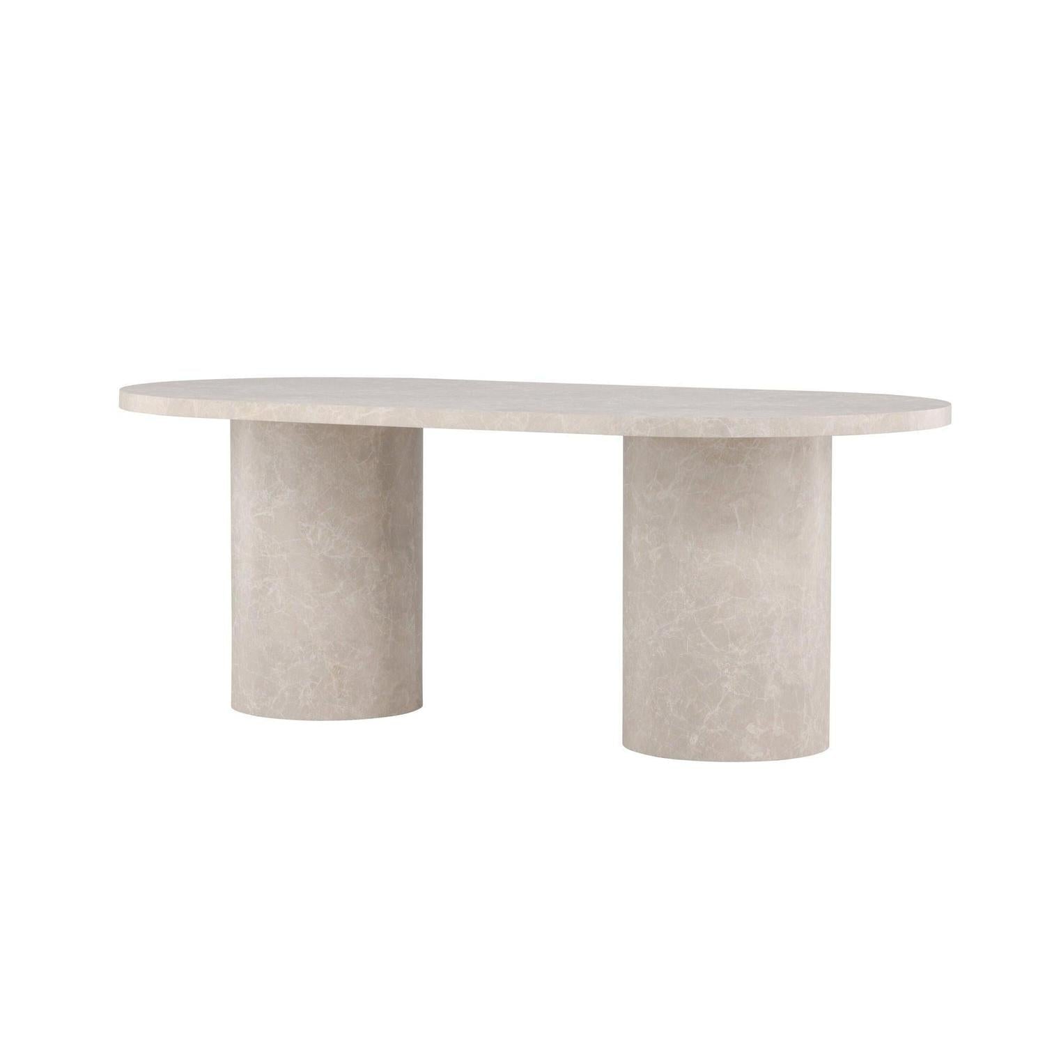 Esstisch Narvik Oval 200*100cm - Beige Marmoroptik-Esstisch Oval-Venture Home-le canapé