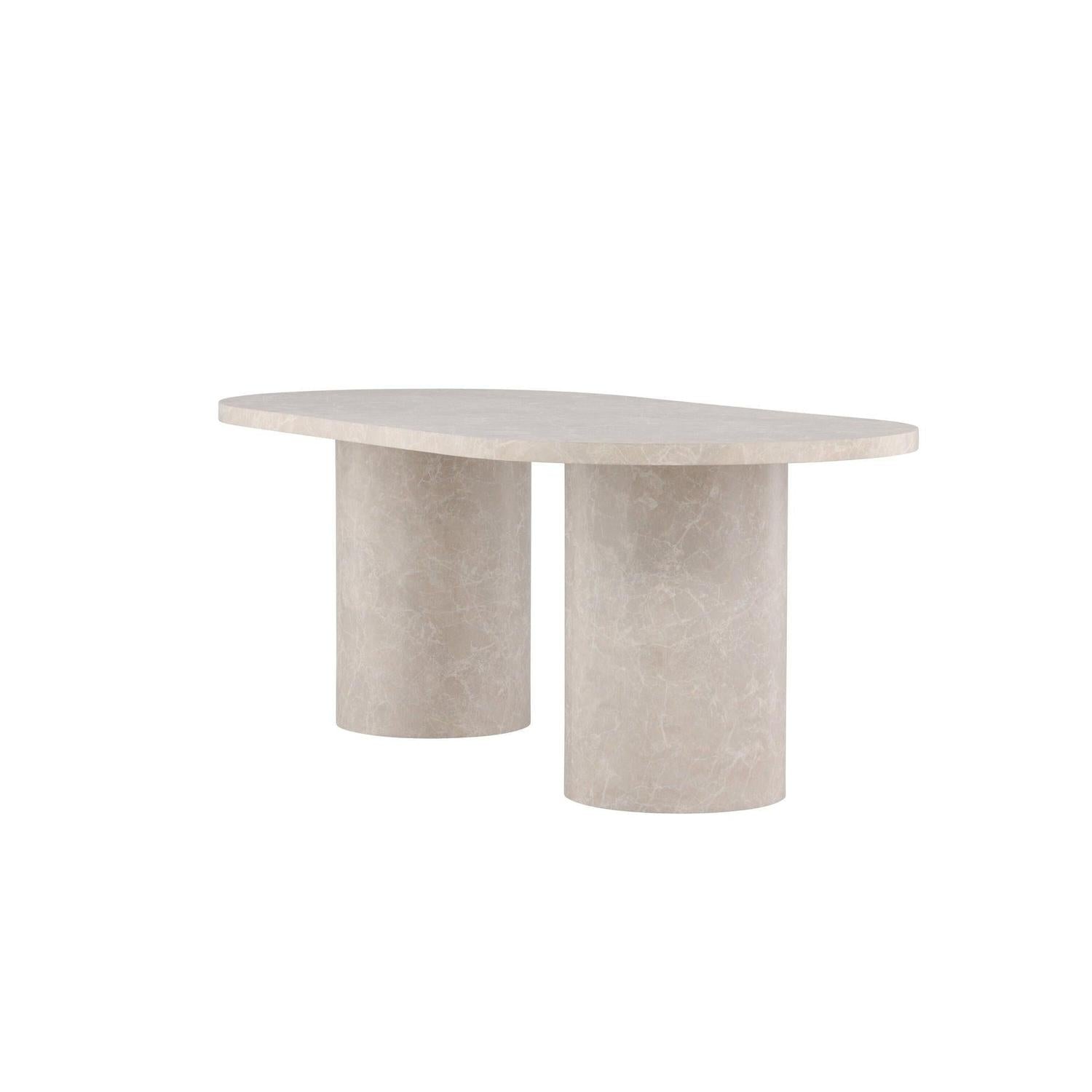 Esstisch Narvik Oval 200*100cm - Beige Marmoroptik-Esstische Oval-Venture Home-le canapé
