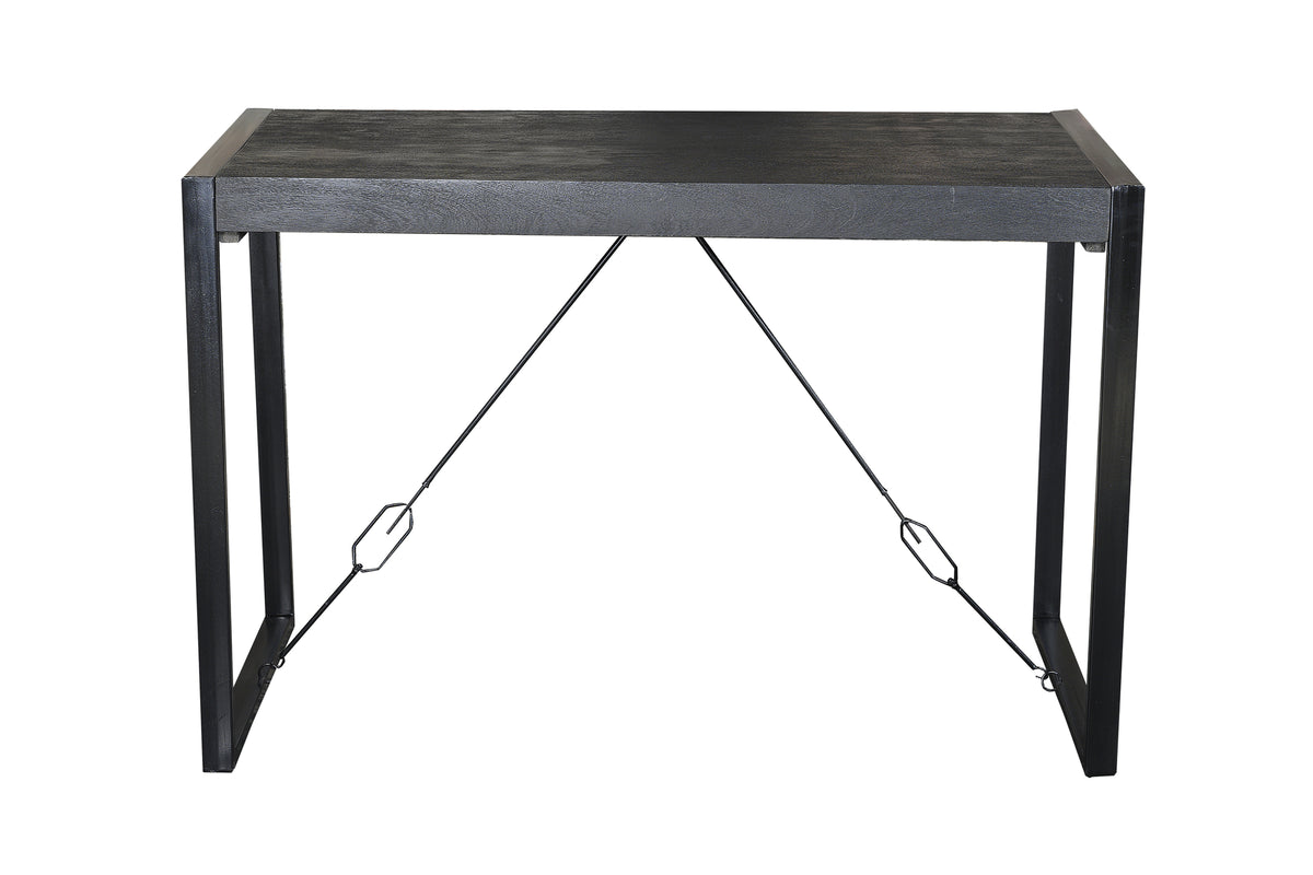 Esstisch Norris 140cm aus Massivholz - Schwarz-Esstische Rechteckig-Livingfurn-le canapé