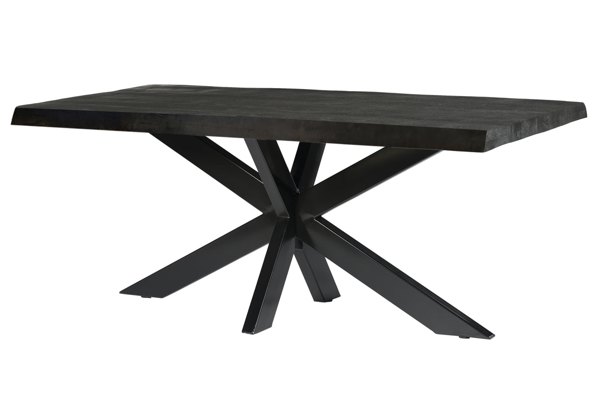 Esstisch Norris 220cm aus Massivholz - Schwarz-Esstische Rechteckig-Livingfurn-le canapé