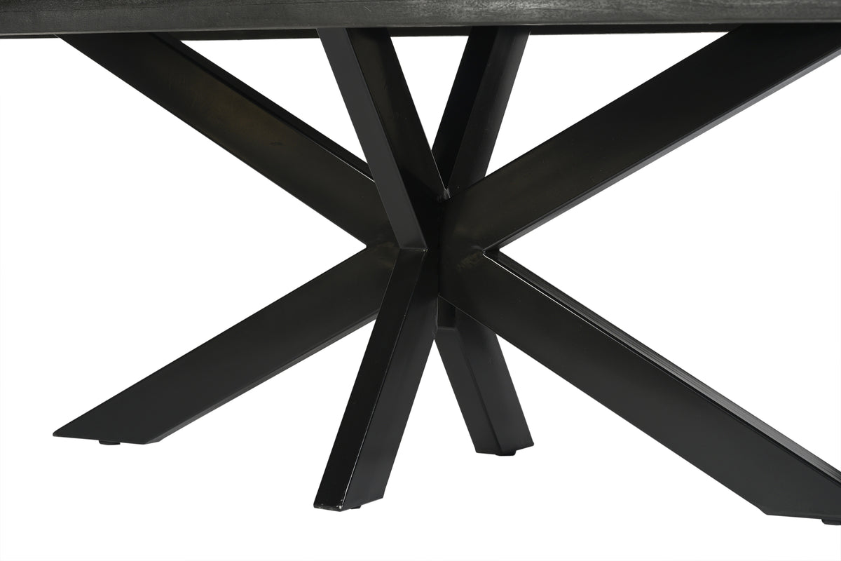 Esstisch Norris 240cm aus Massivholz - Schwarz-Esstische Rechteckig-Livingfurn-le canapé
