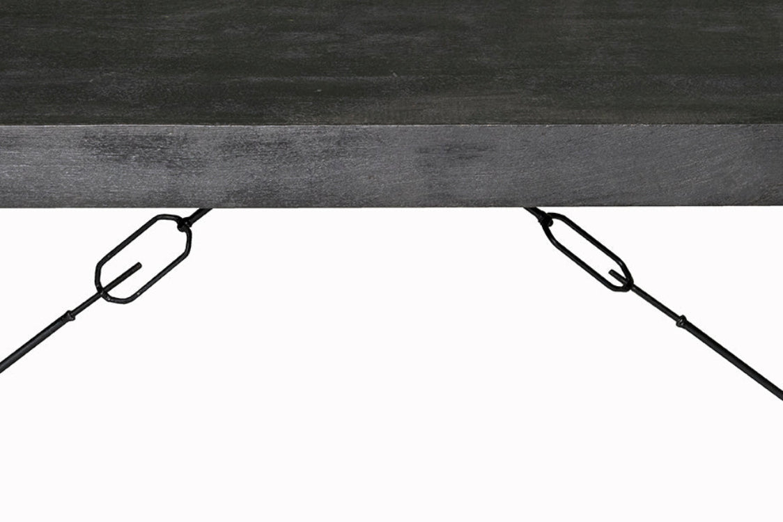 Esstisch Norris aus Mangoholz 180cm - Schwarz-Esstische Rechteckig-Livingfurn-le canapé