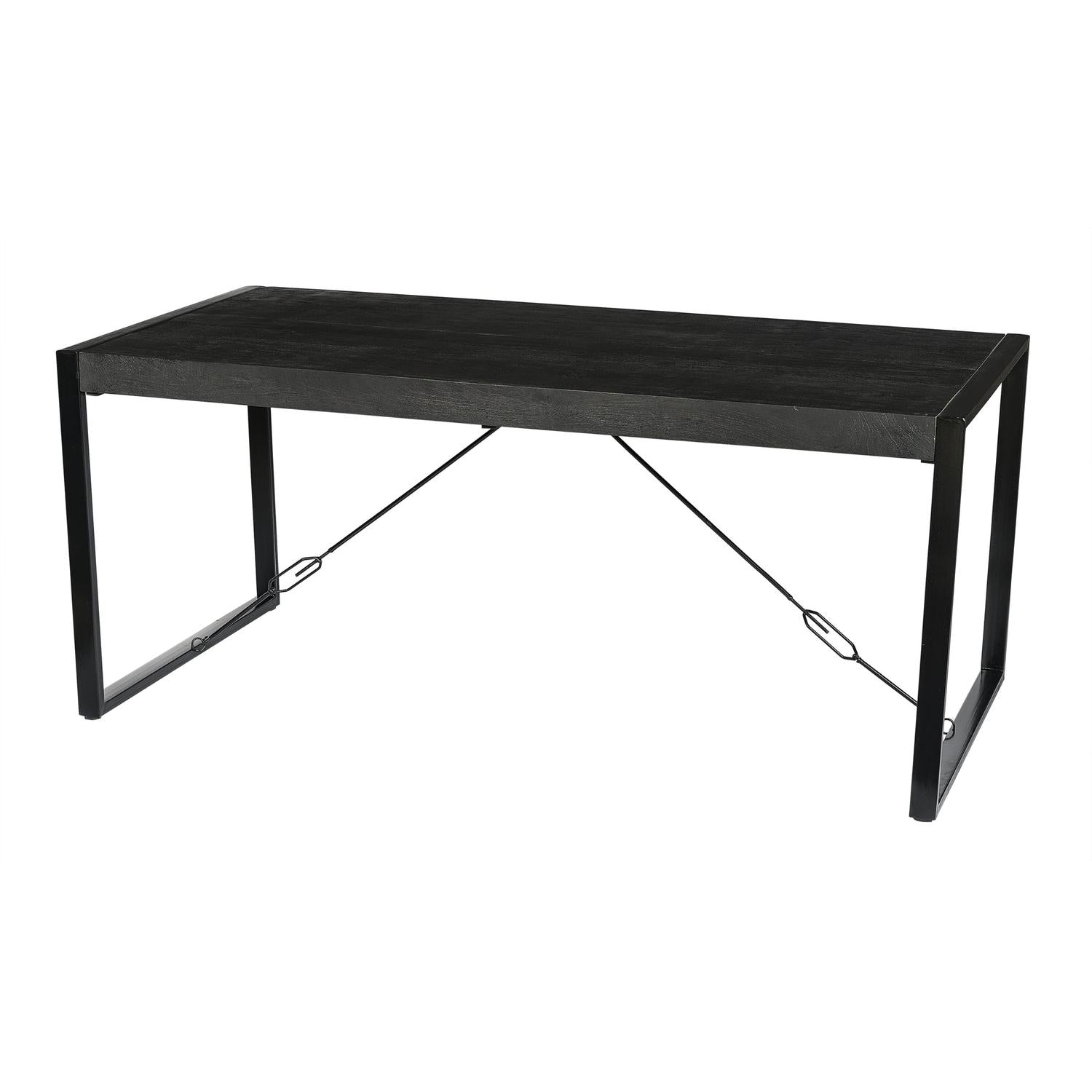 Esstisch Norris aus Mangoholz 220cm - Schwarz-Esstische Rechteckig-Livingfurn-le canapé