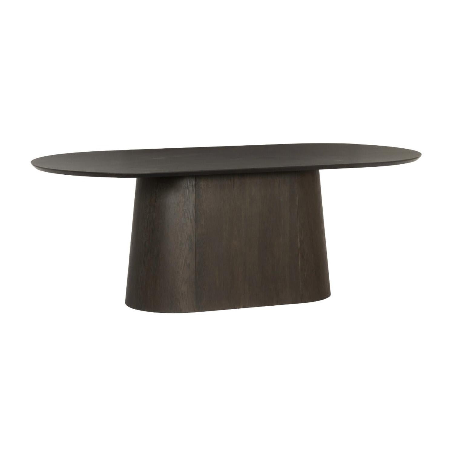 Esstisch Novero aus Eichenholz 200cm - Dunkelbraun-Esstische Oval-Livingfurn-le canapé