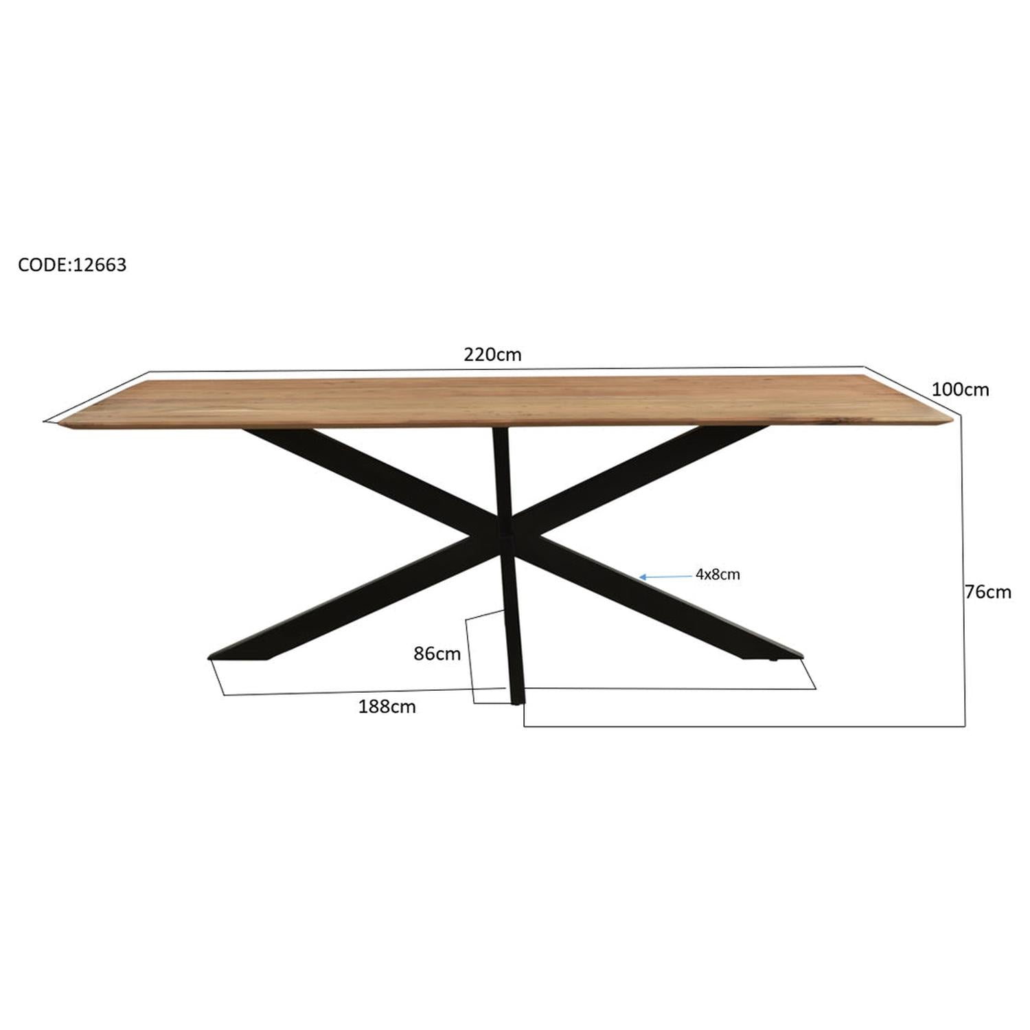 Esstisch Oslo aus Akazienholz 220cm - Hellbraun-Esstische Rechteckig-Livingfurn-le canapé