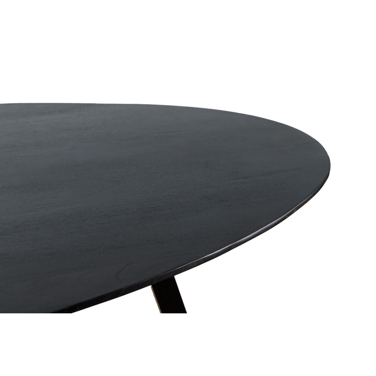 Esstisch Oslo Oval aus Akazienholz 200cm - Schwarz-Esstische Oval-Livingfurn-le canapé
