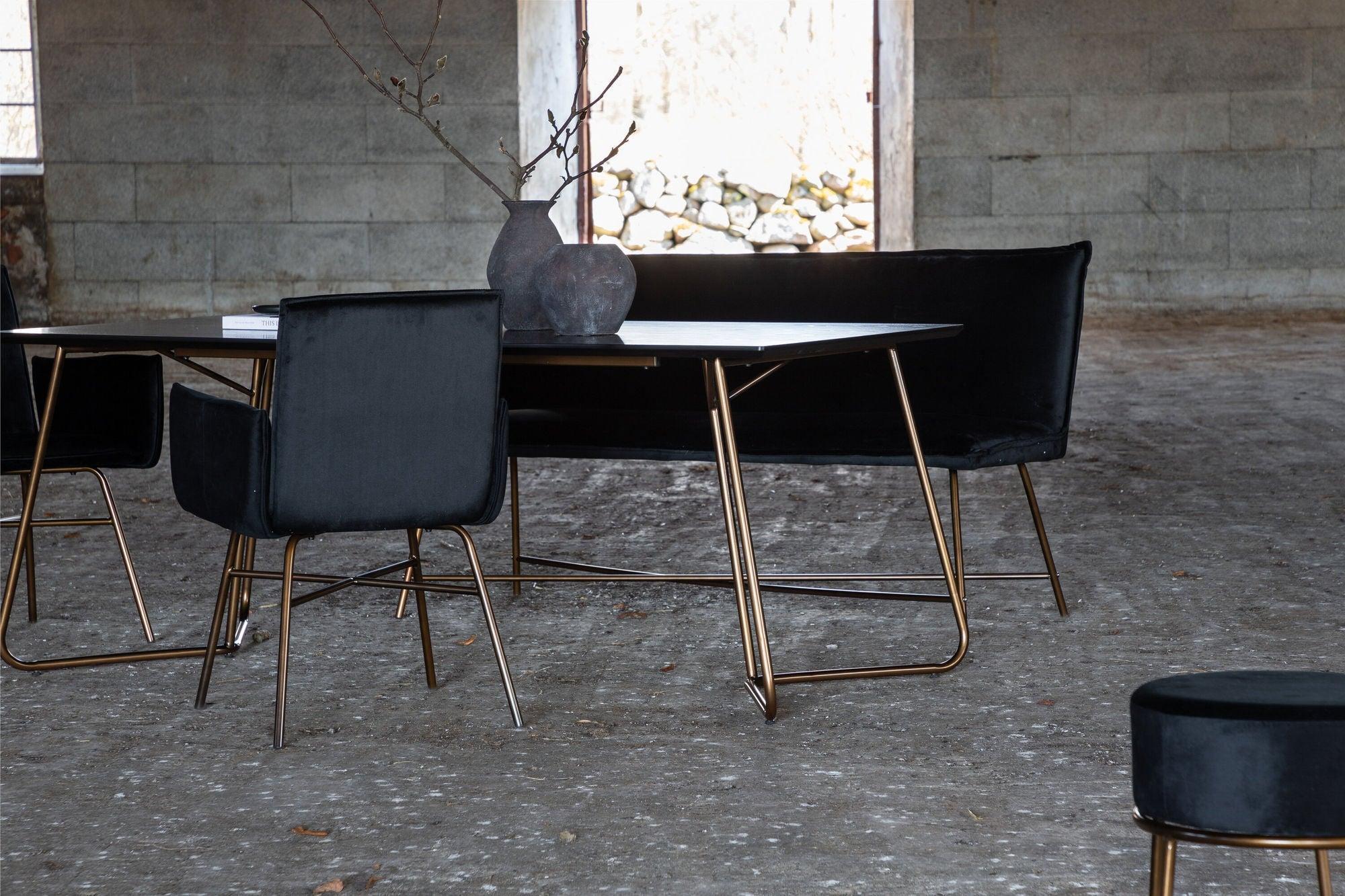 Esstisch Petra 190*90cm - Schwarz / Kupfer-Esstische Rechteckig-Venture Home-le canapé