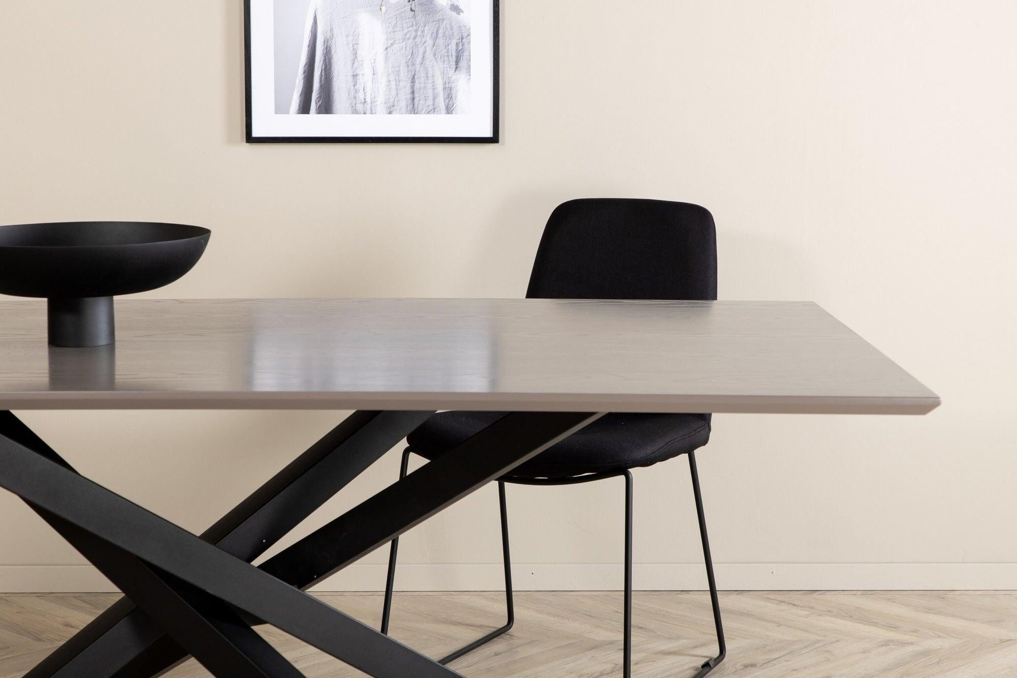 Esstisch Piazza 180*90cm - Grau / Schwarz-Esstisch Rechteckig-Venture Home-le canapé