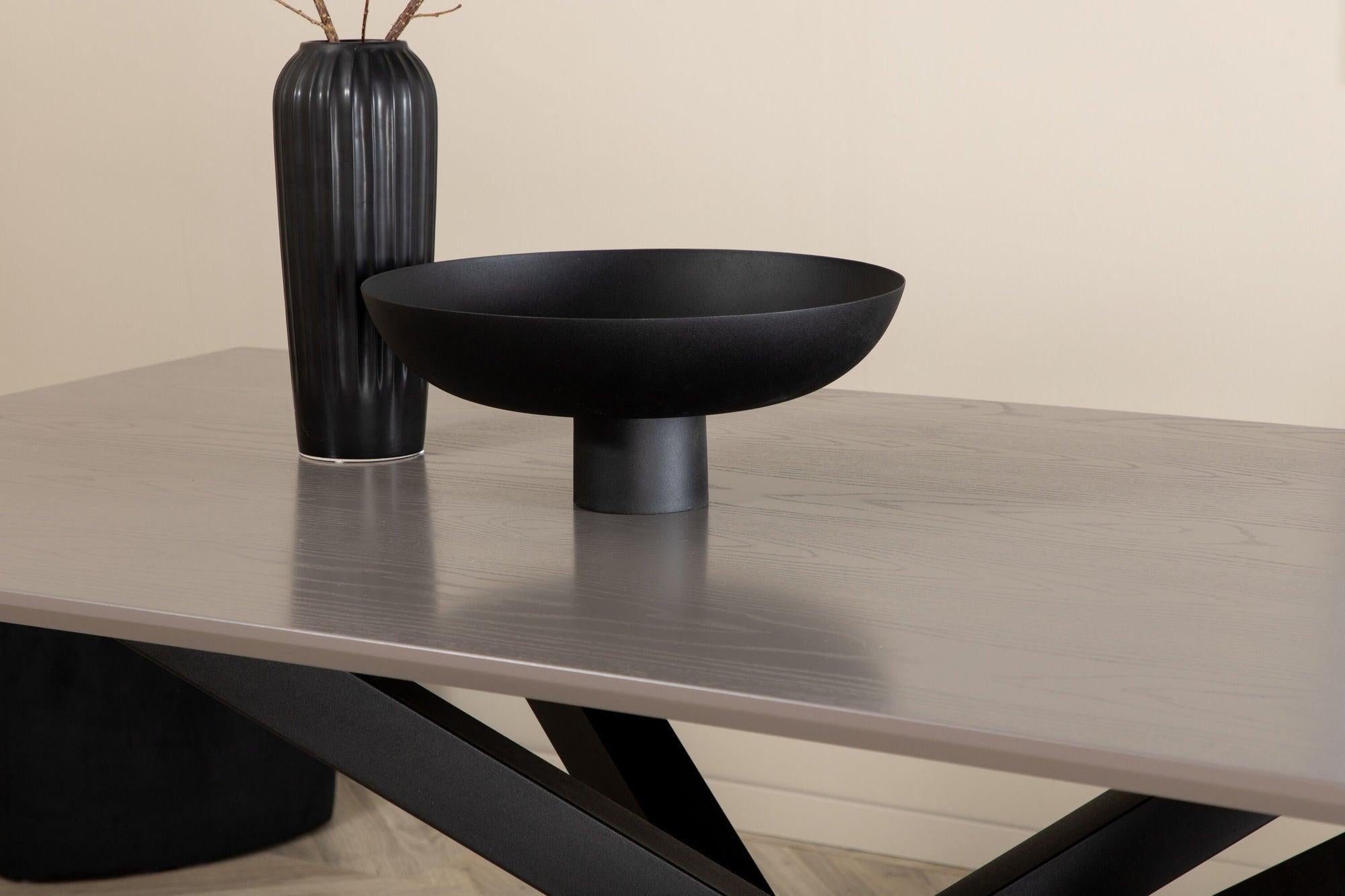 Esstisch Piazza 180*90cm - Grau / Schwarz-Esstisch Rechteckig-Venture Home-le canapé