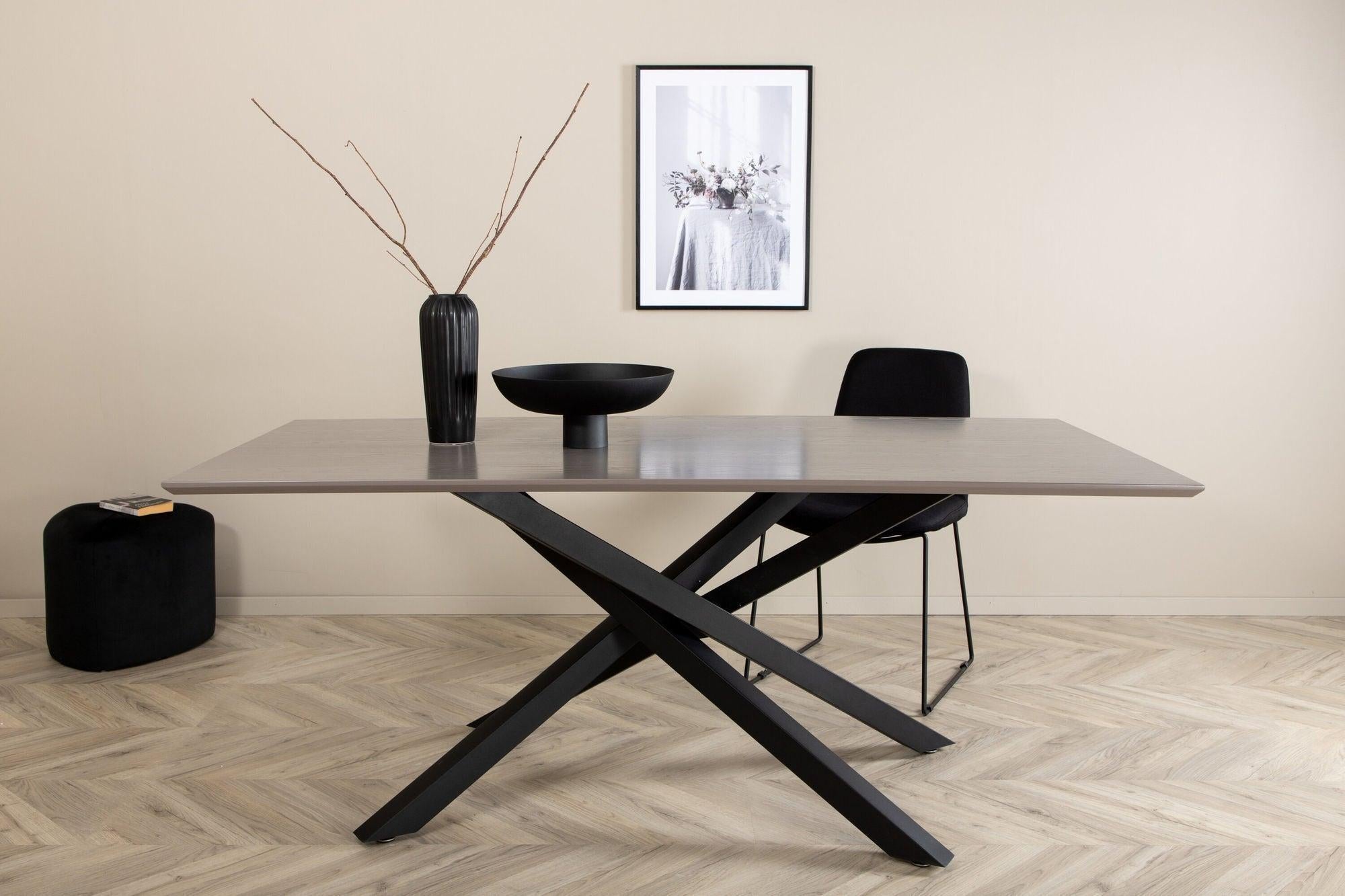 Esstisch Piazza 180*90cm - Grau / SchwarzEsstisch Rechteckig