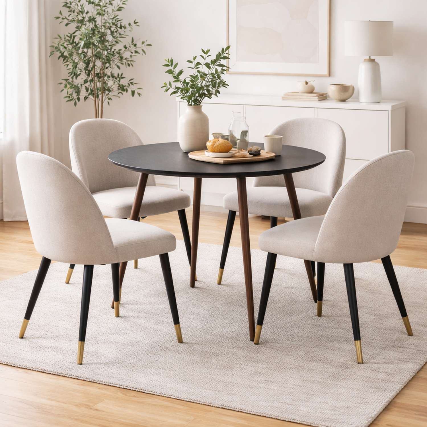 Esstisch Plaza Ø100cm - Schwarz-Esstisch Rund-Venture Home-le canapé