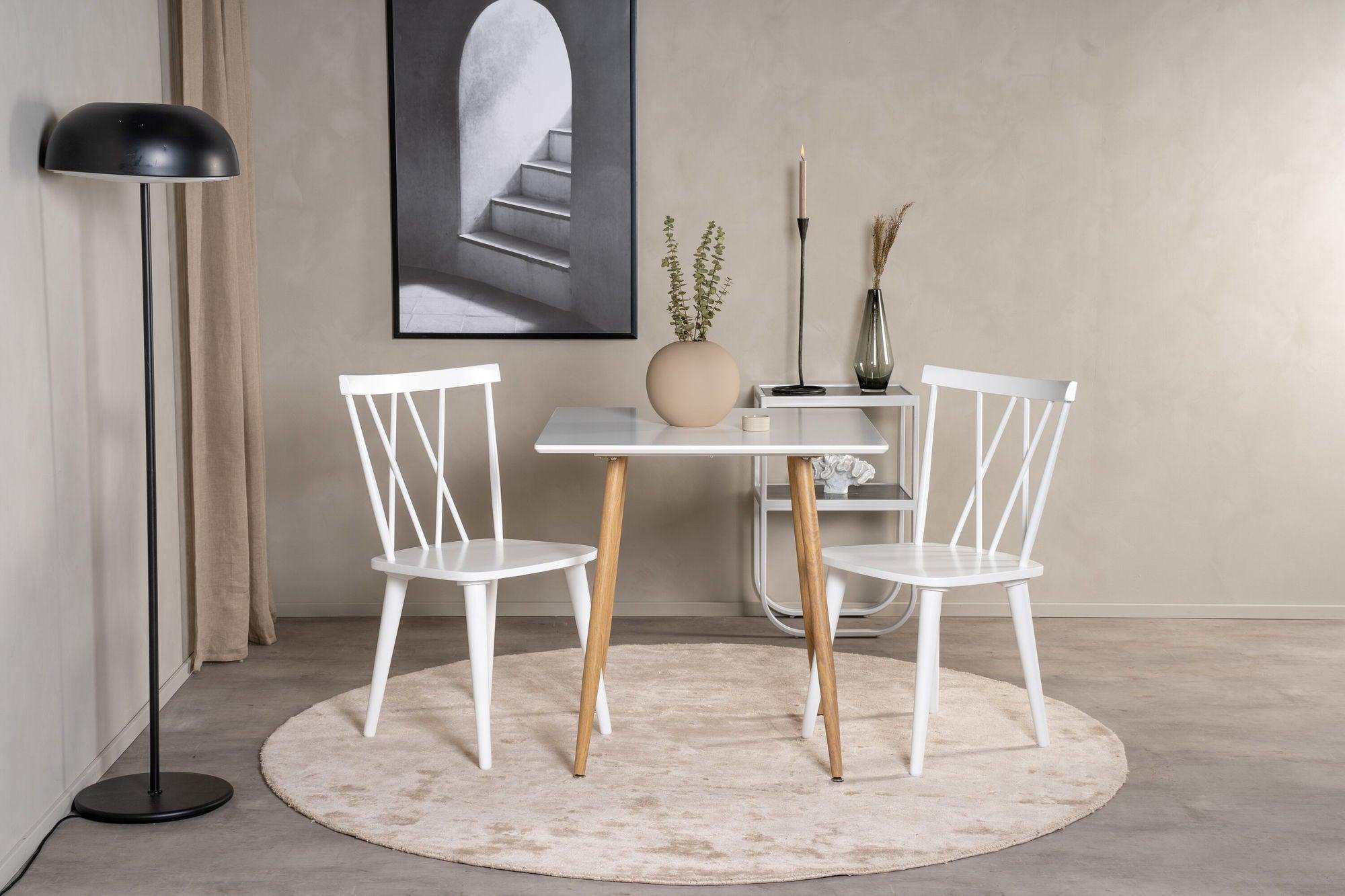 Esstisch Polar 80*80cm - Weiß / Holzfarben